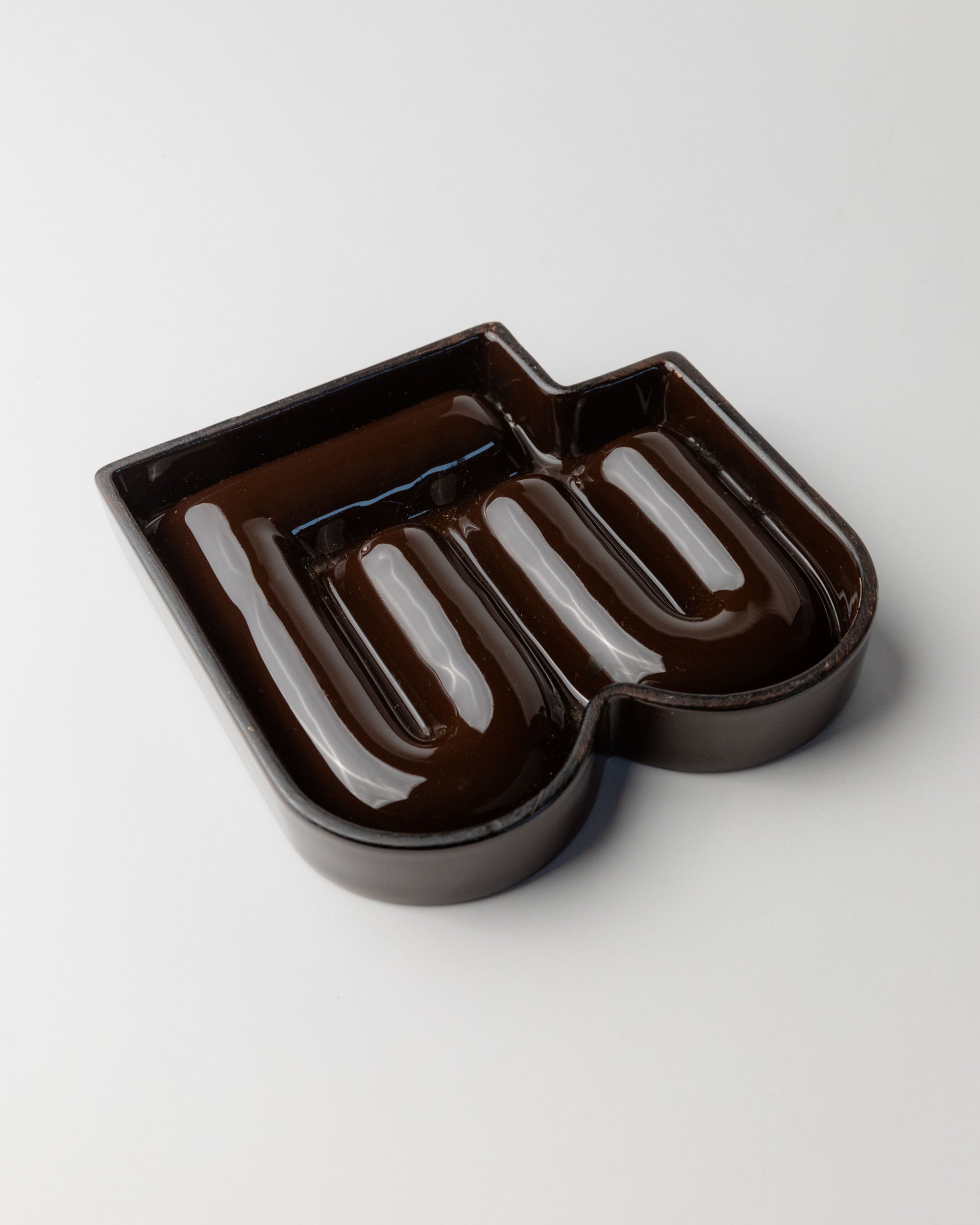 Brown Ceramic Ashtray, Italy 1960s
