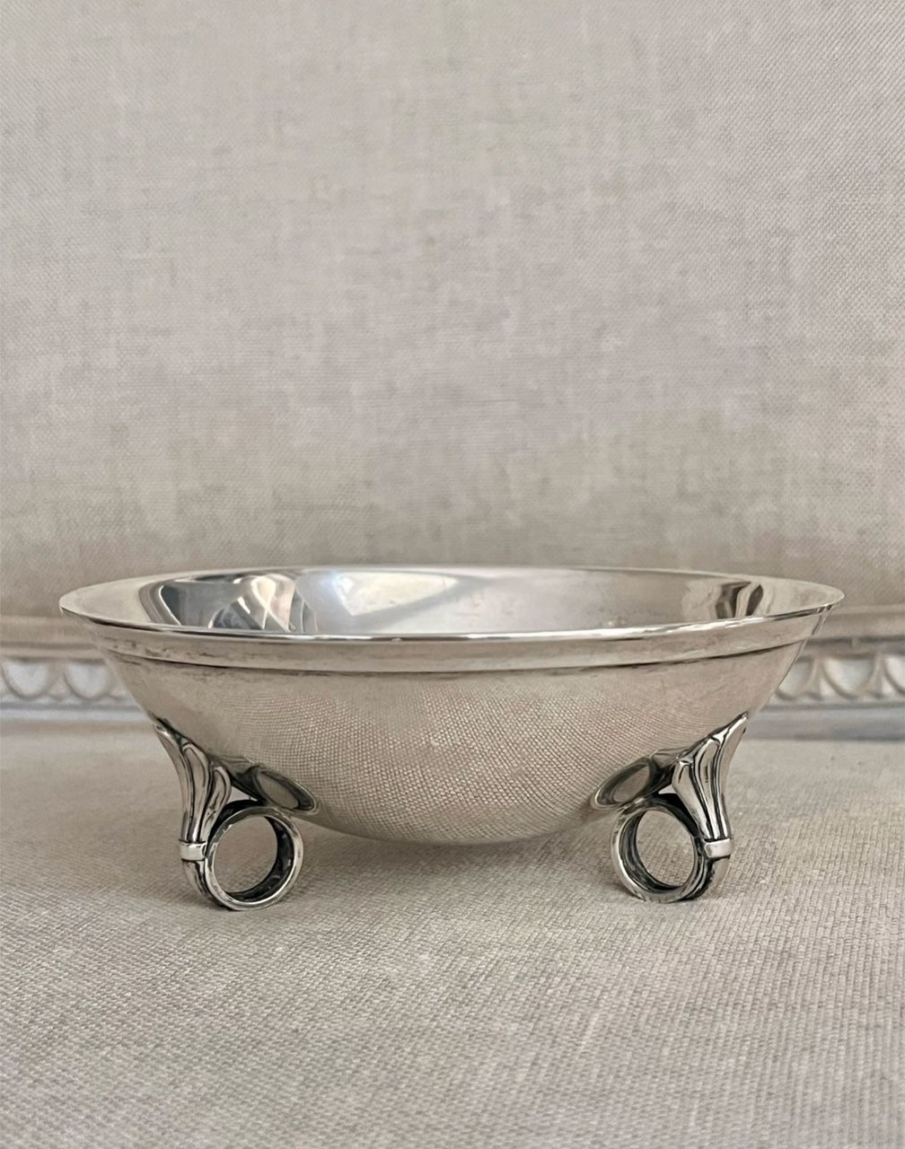 Antique Silver Bowl on Three Feet