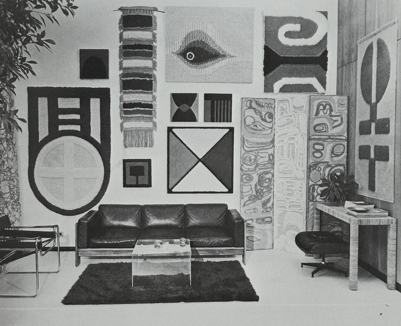 Modern living room interior with geometric wall art and contemporary furniture from decorating confidence book
