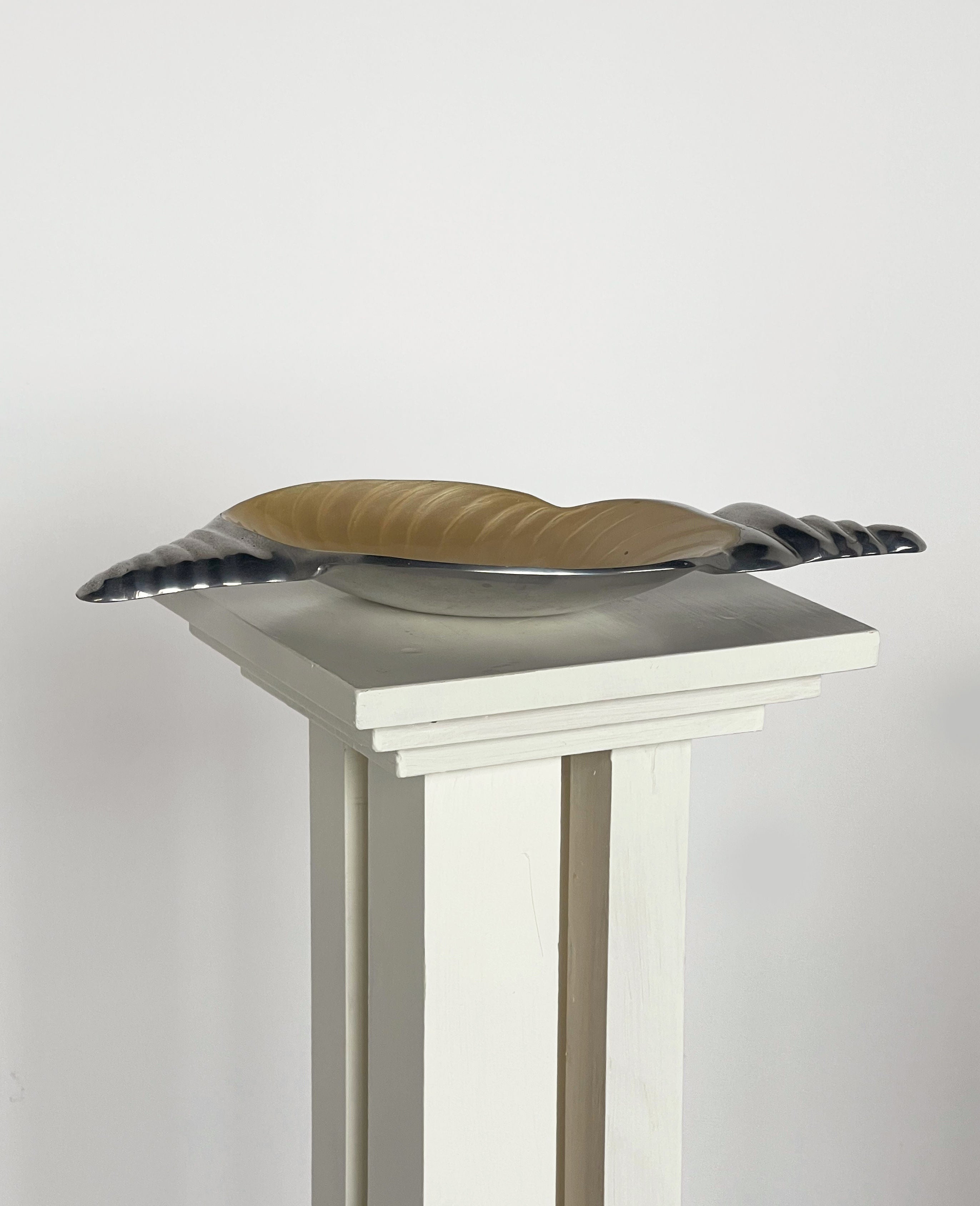 Plat décoratif en aluminium en forme de coquillage