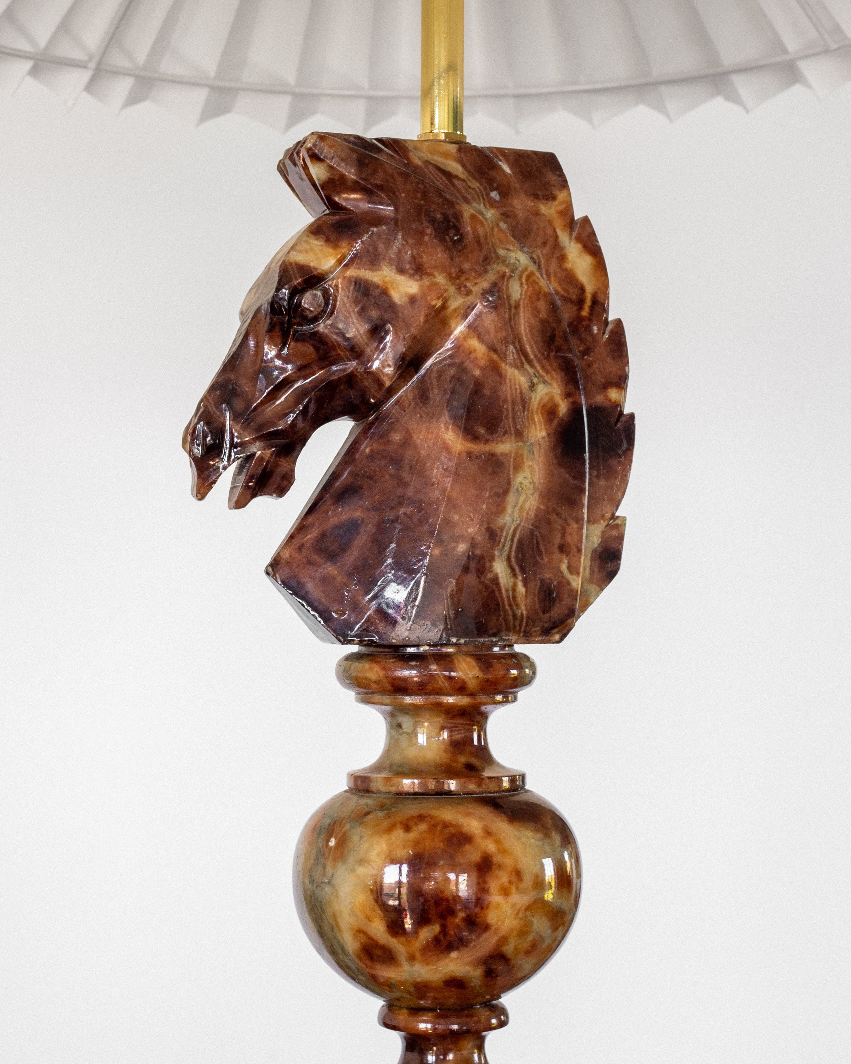 Italian Alabaster Chess Piece Table Lamp, 1970s