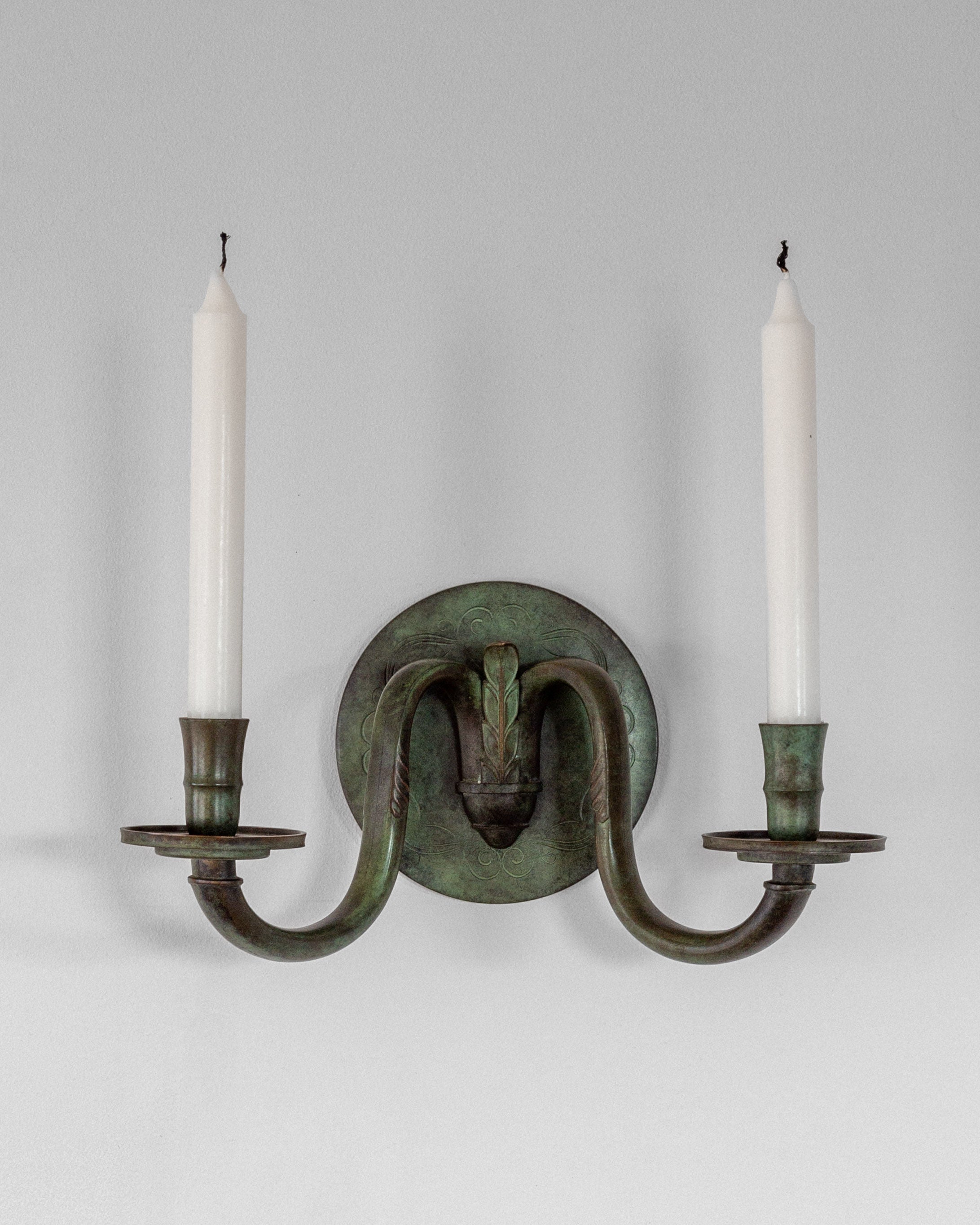 Art Deco Bronze Wall Candle Sconce