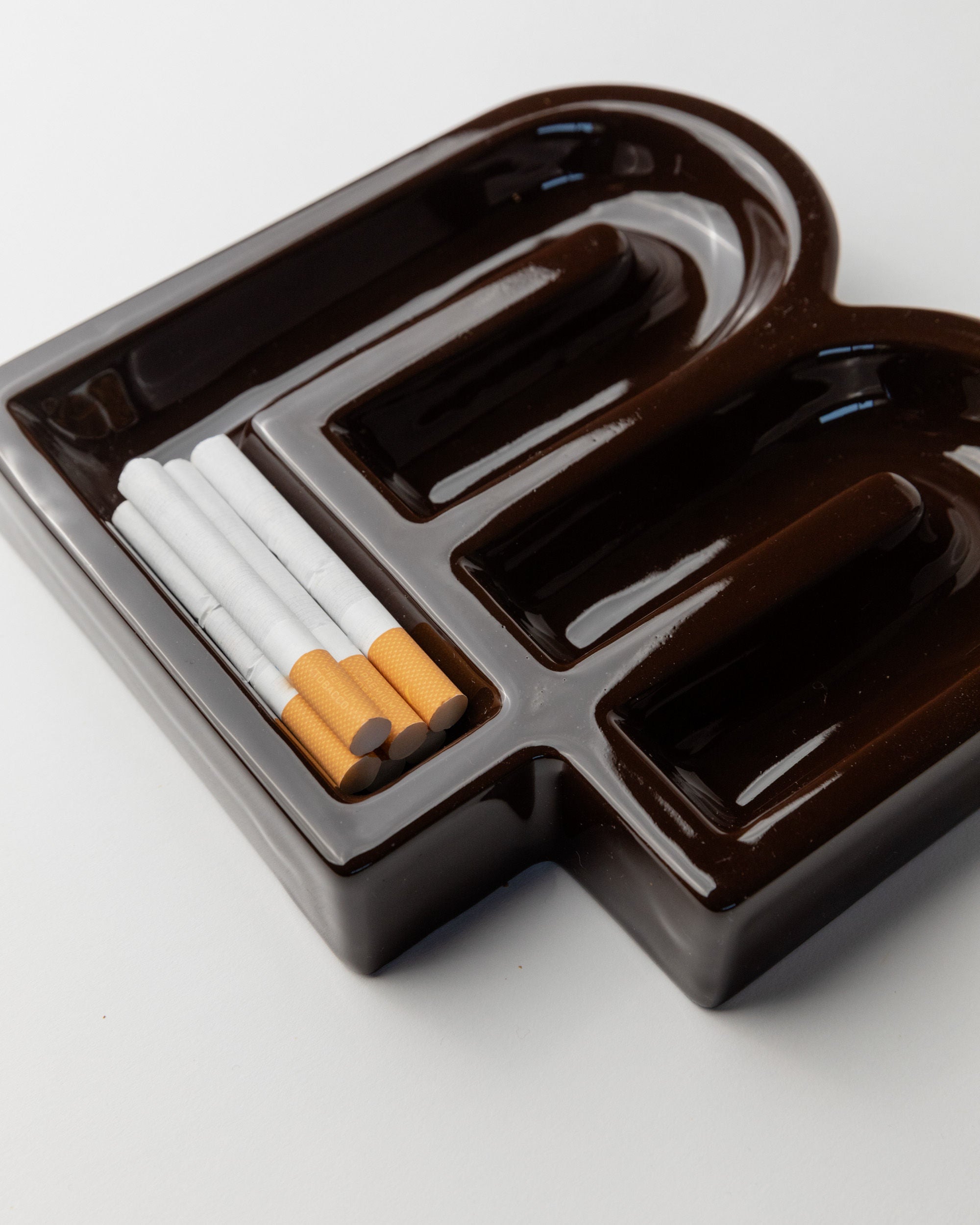 Brown Ceramic Ashtray, Italy 1960s