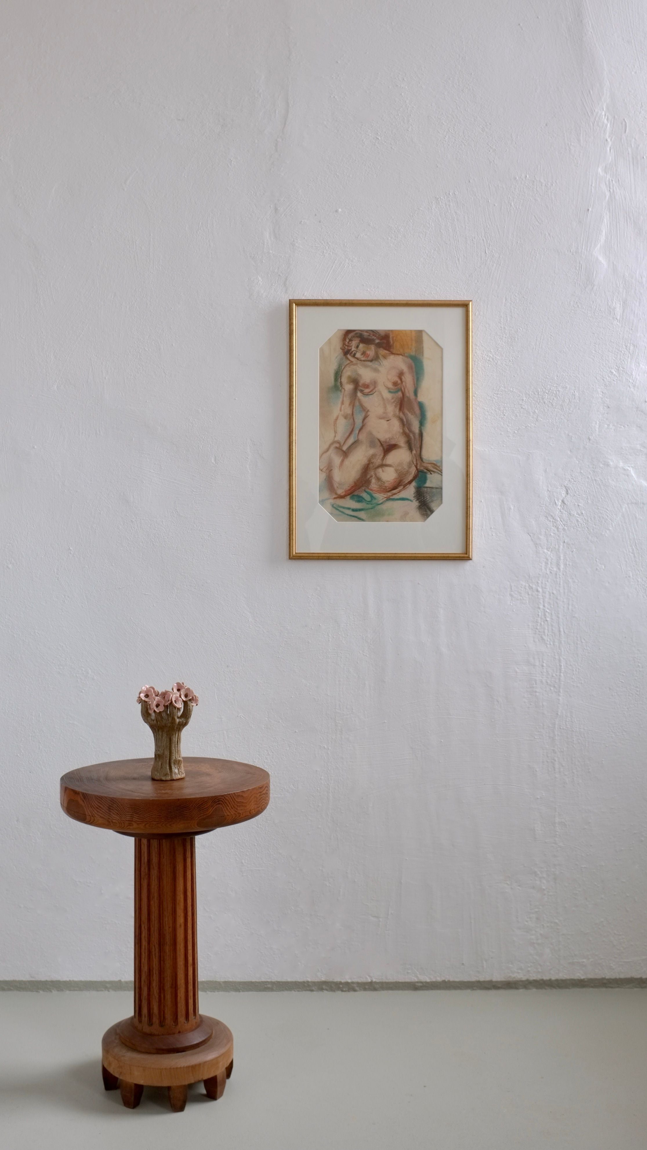 Nude Study Pastel Drawing by Jules Schyl, 1943