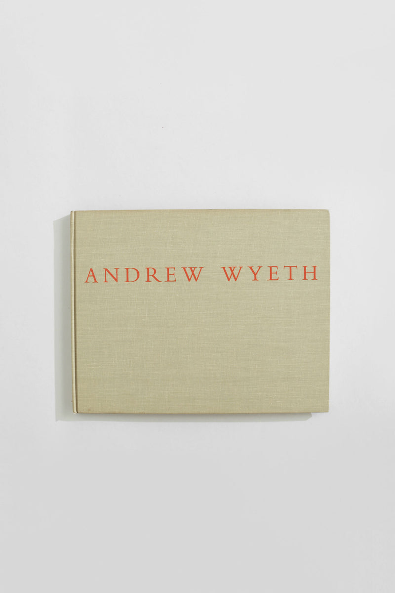 Andrew Wyeth art book with beige linen cover and red typography