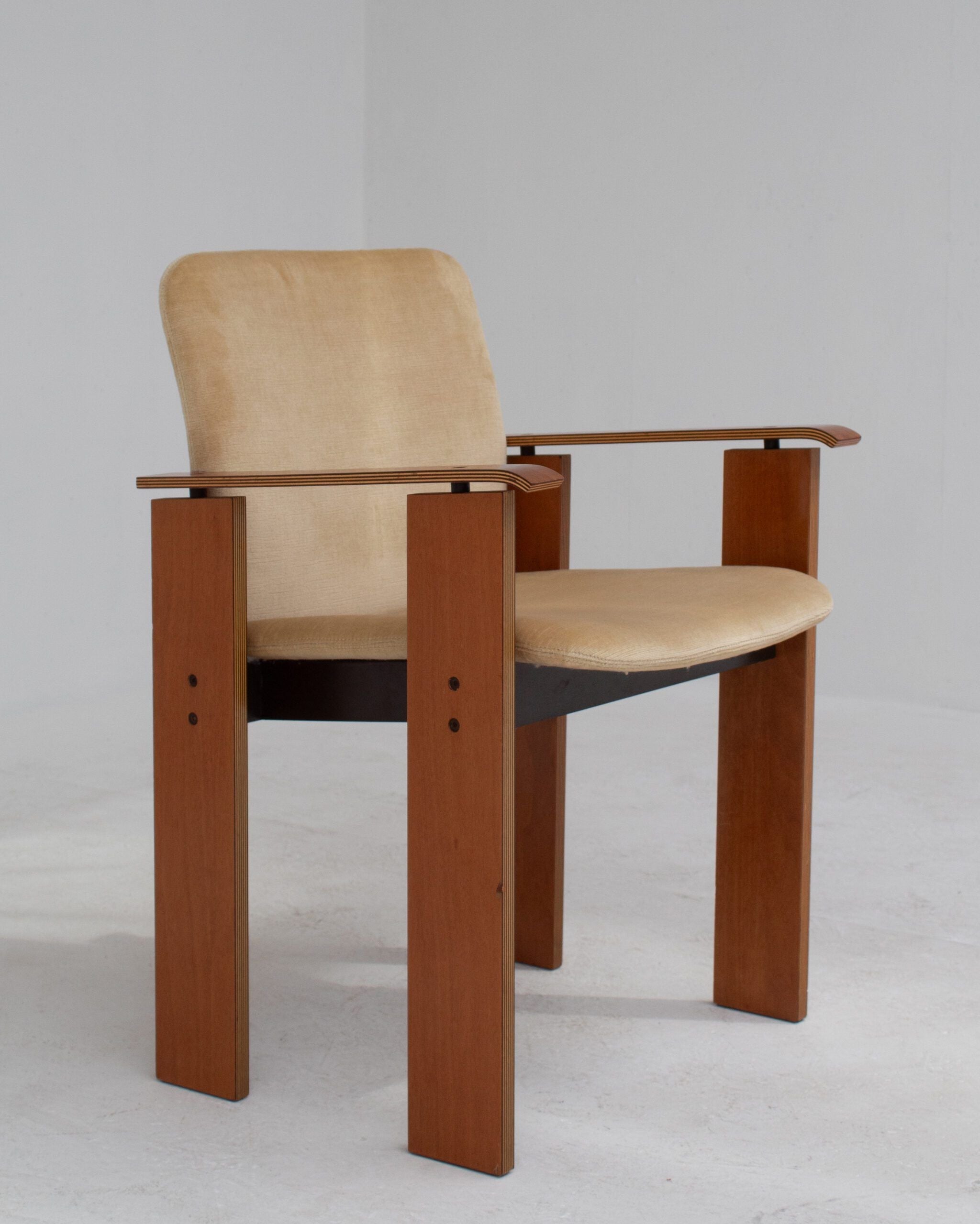 Vintage Dining Table Set with Armchairs