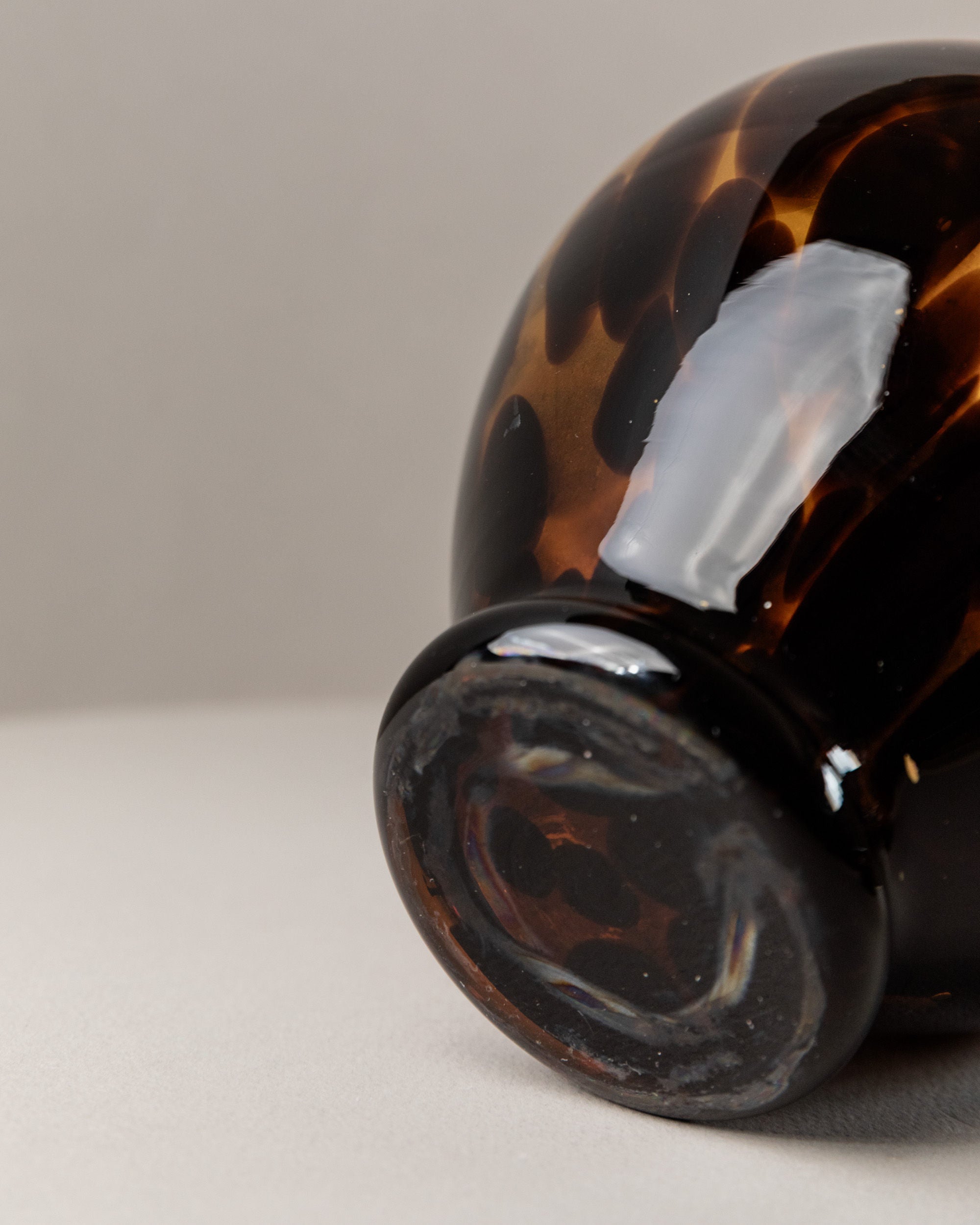 Set of Murano Glass Vase and Bowl - Tortoise,  Italy 80s