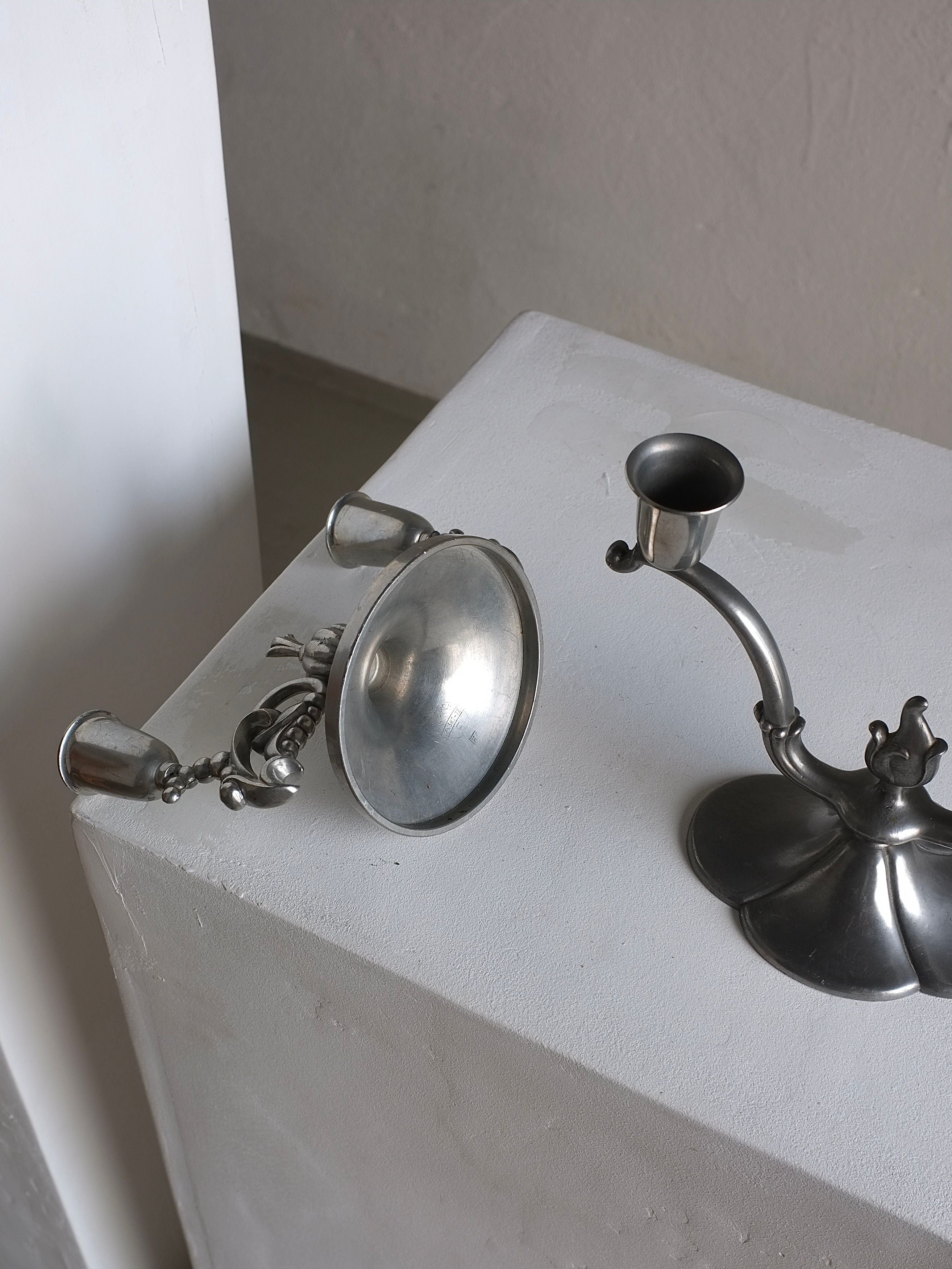 Swedish Grace Pewter Candleholder, 1930s