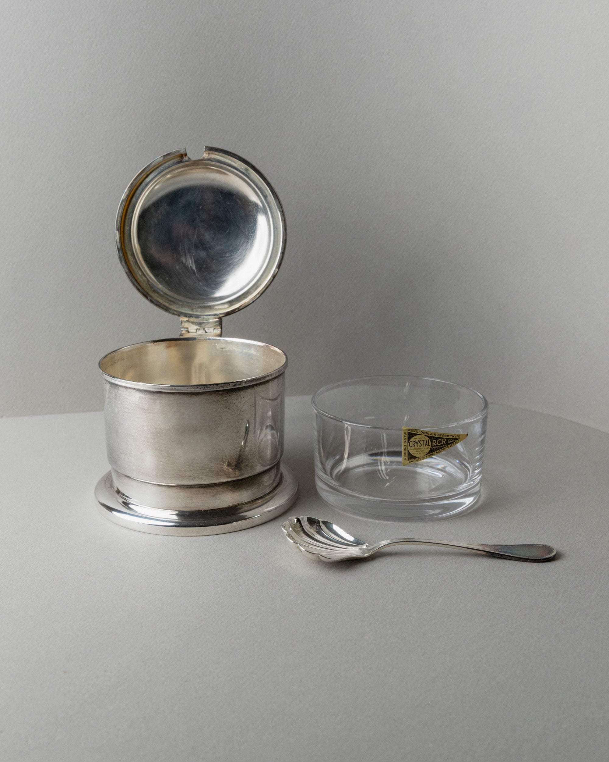 Silver-Plated Lid Box, Art Deco, Italy 1930s