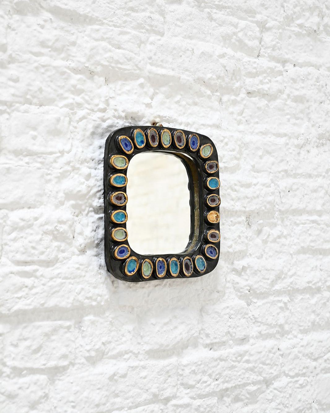 1950s Jewel-Toned Mirror Attributed to Mithé Espelt