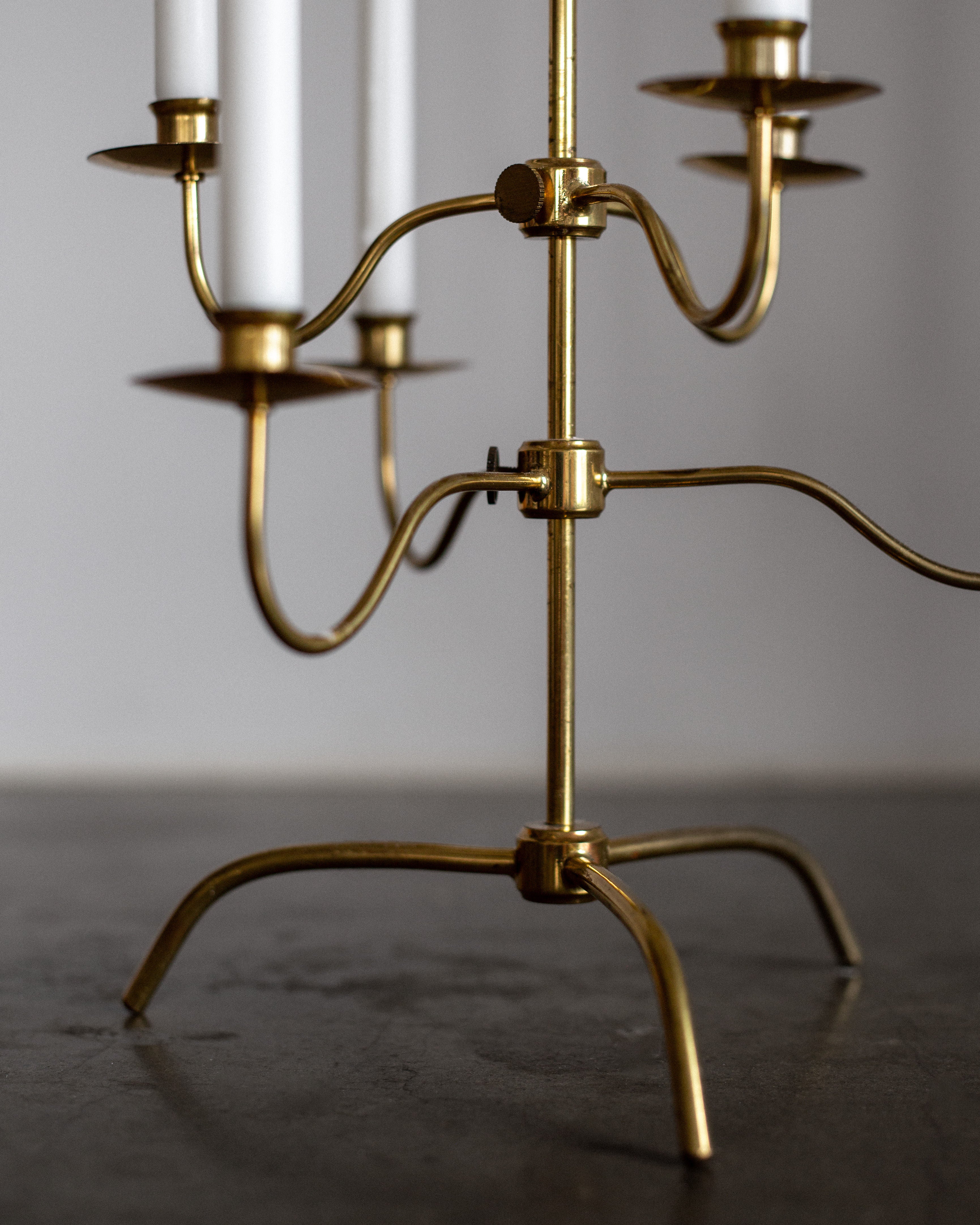 Swedish Mid-Century Brass Candelabra