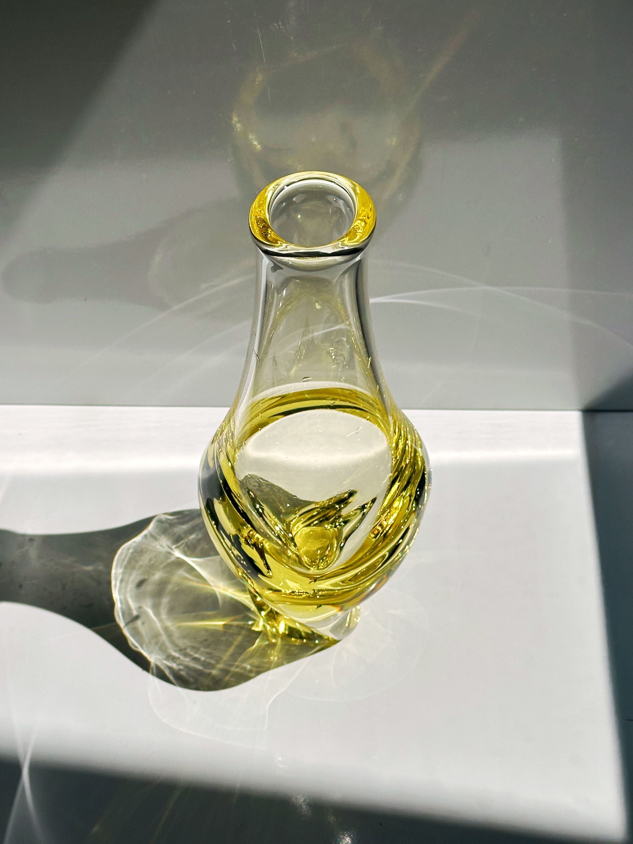 Bohemian Citrine Glass Vase by Miroslav Klinger - 1960s