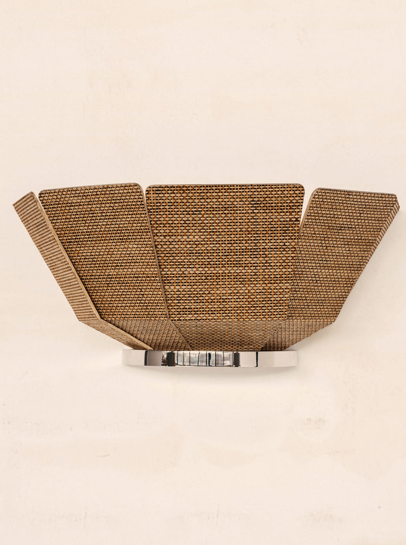 Japanese wall light with bamboo frame and paper shade