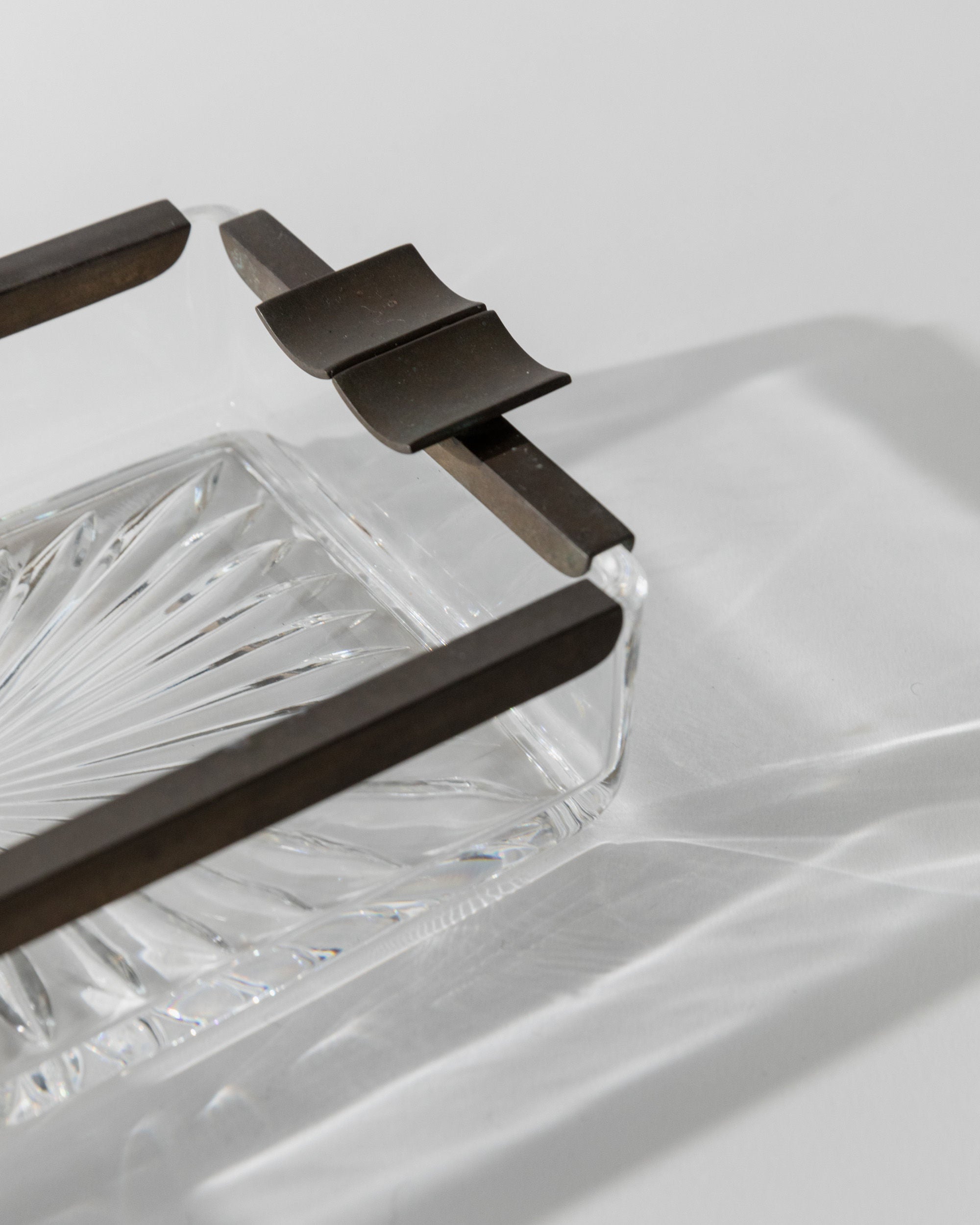 Art Deco Crystal Glass Ashtray, Italy 1930s