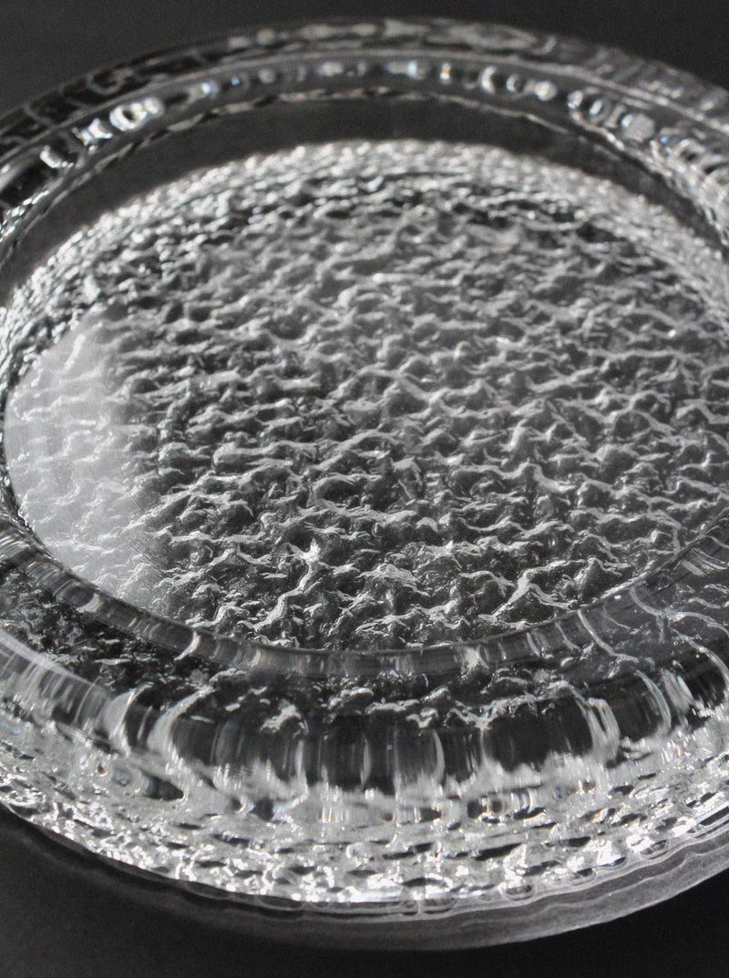 Textured surface detail of Timo Sarpaneva Riite glass bowl