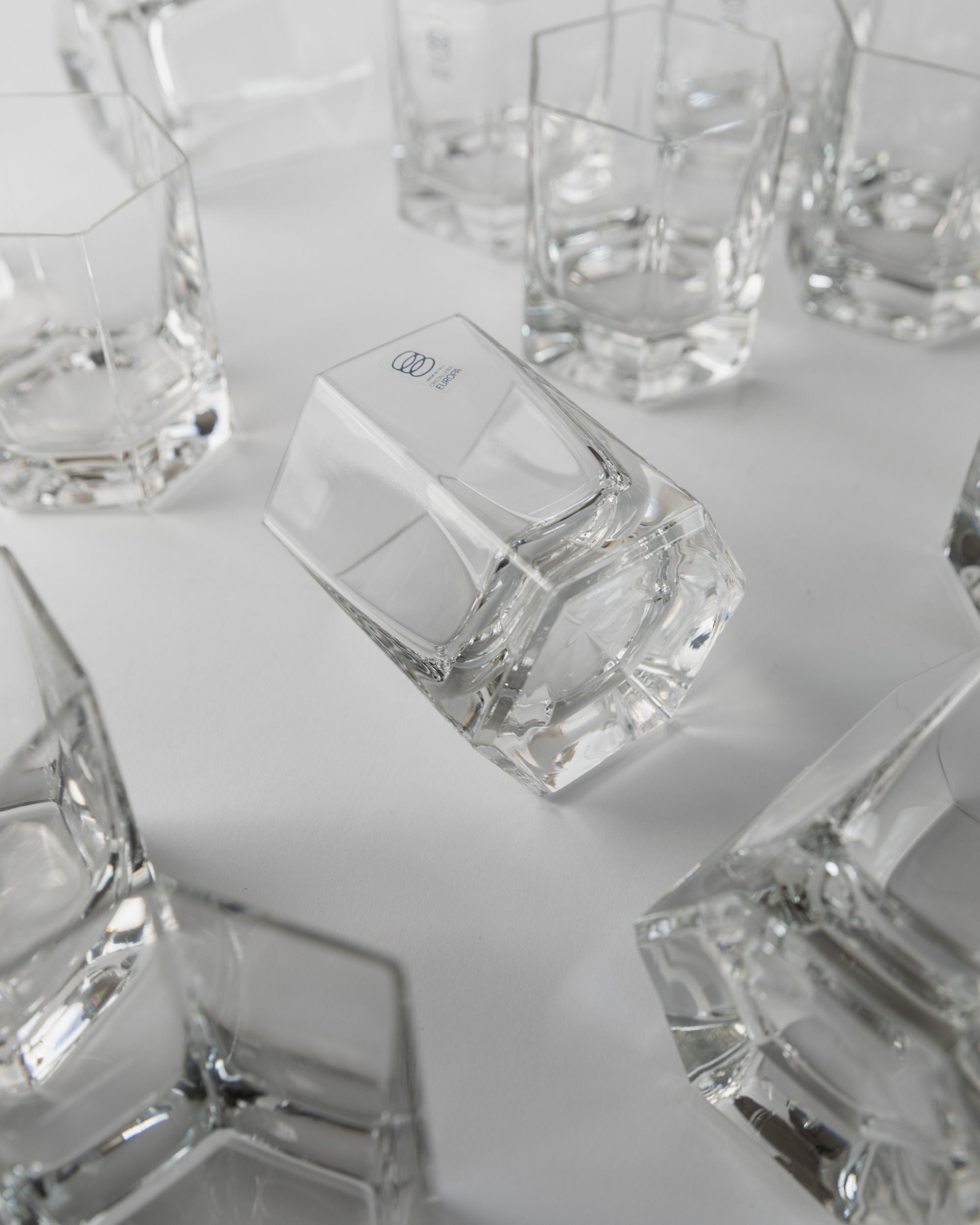 12 Drinking Glasses by Europa Cristalleria, 1980s