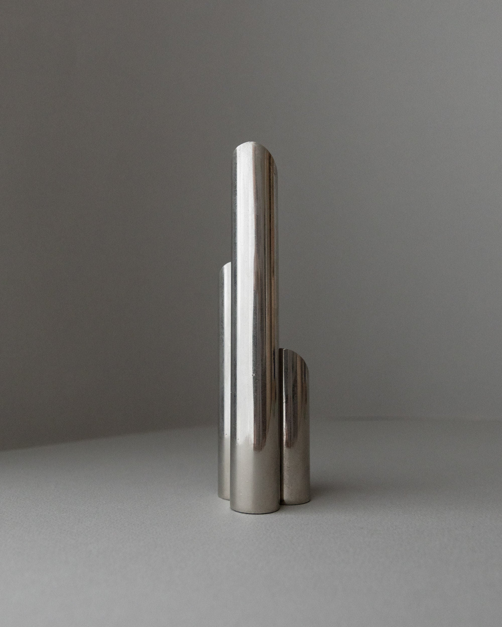 Stainless Steel Candle Holder, Italy 1970s