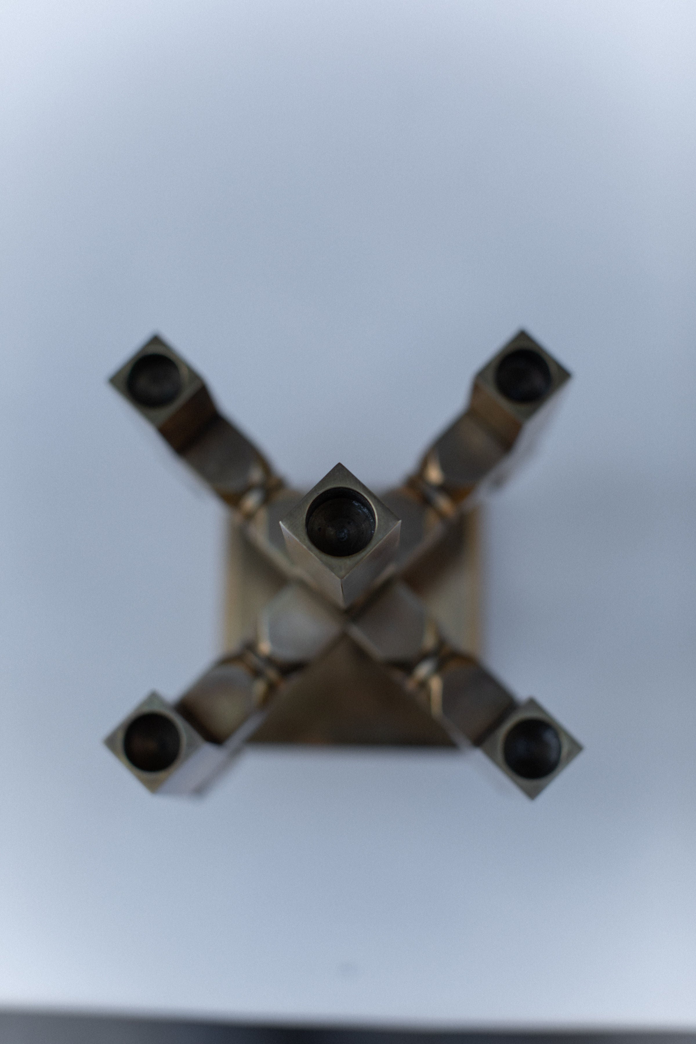 Brutalist Brass Candleholder