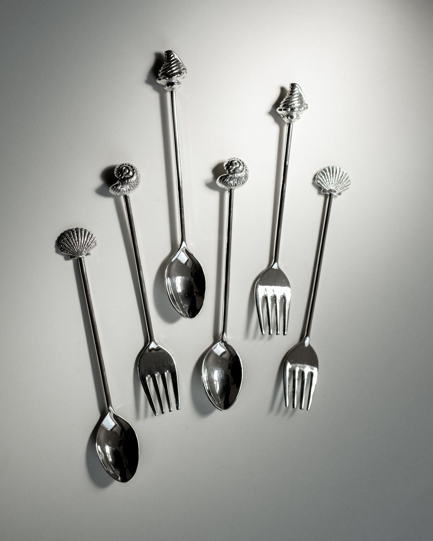 Silver-Plated Seashell Cutlery Set