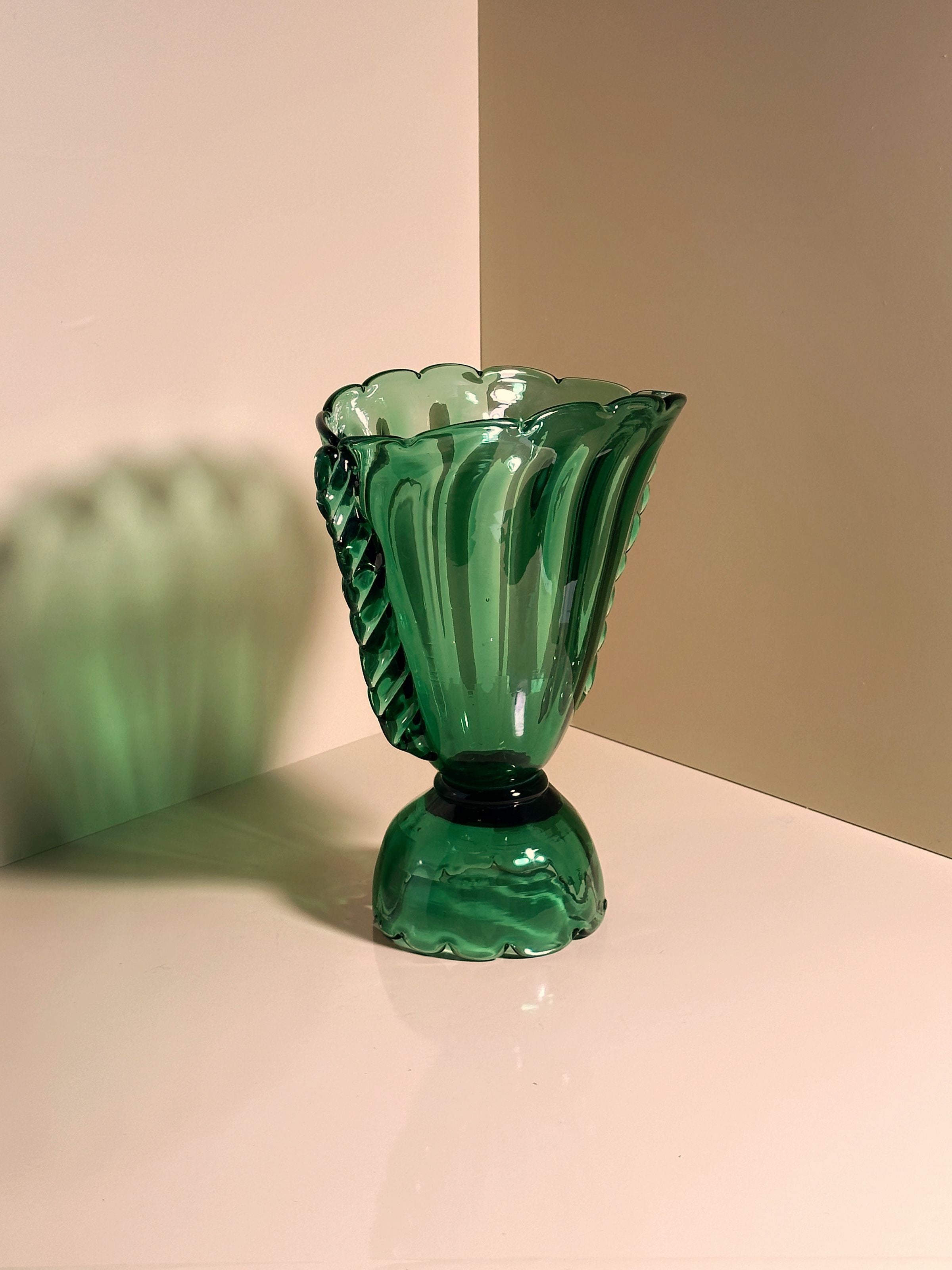 Glass Amphora Vase -1910s