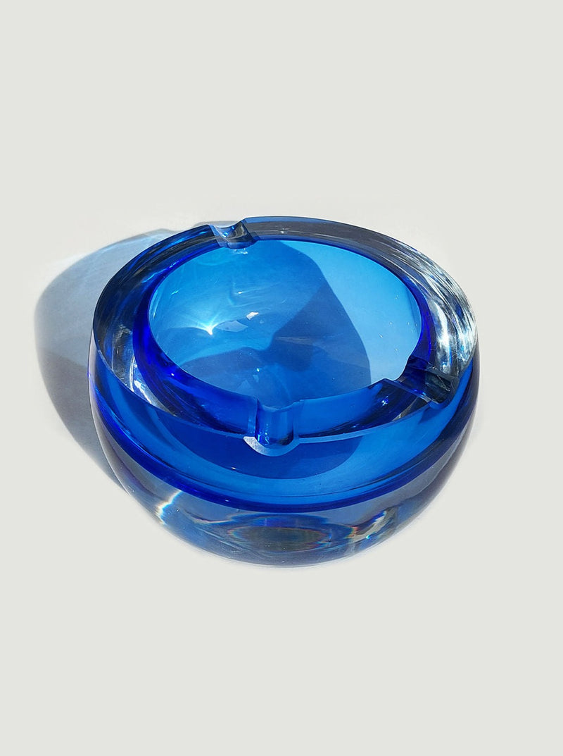 Decorative and functional glass ashtray from Murano, Italy