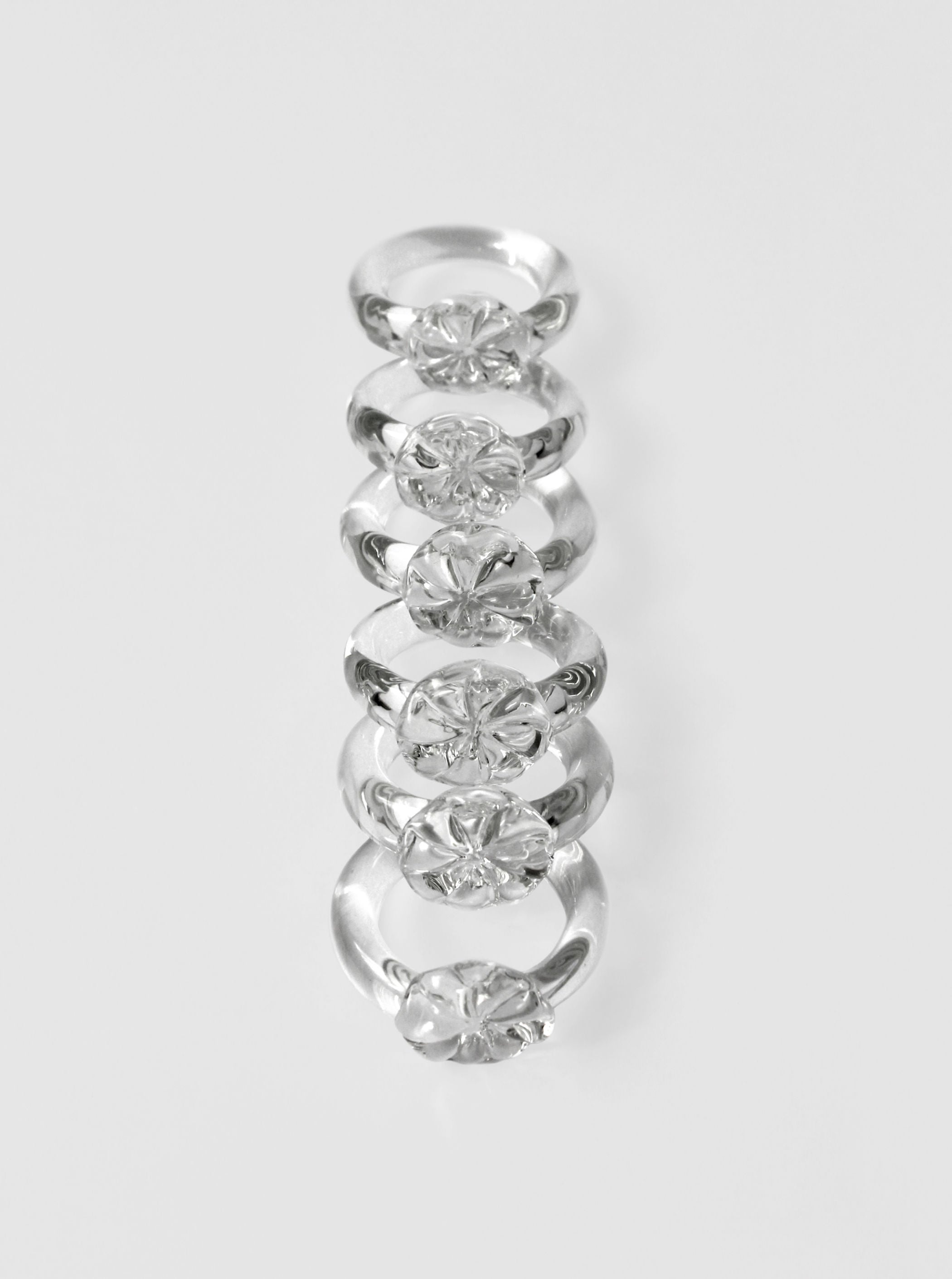 Set Of Vintage Glass Napkin Rings