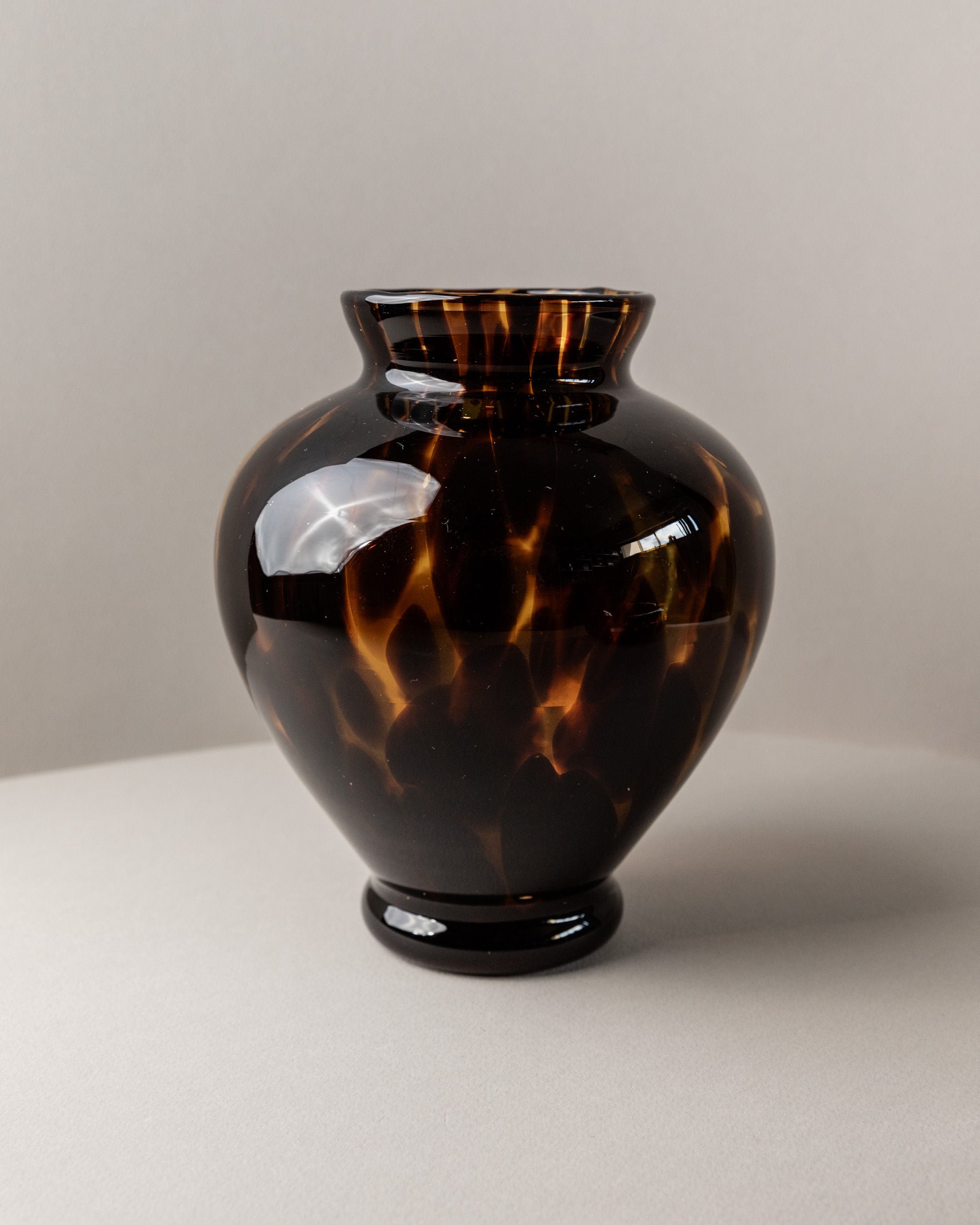 Set of Murano Glass Vase and Bowl - Tortoise,  Italy 80s