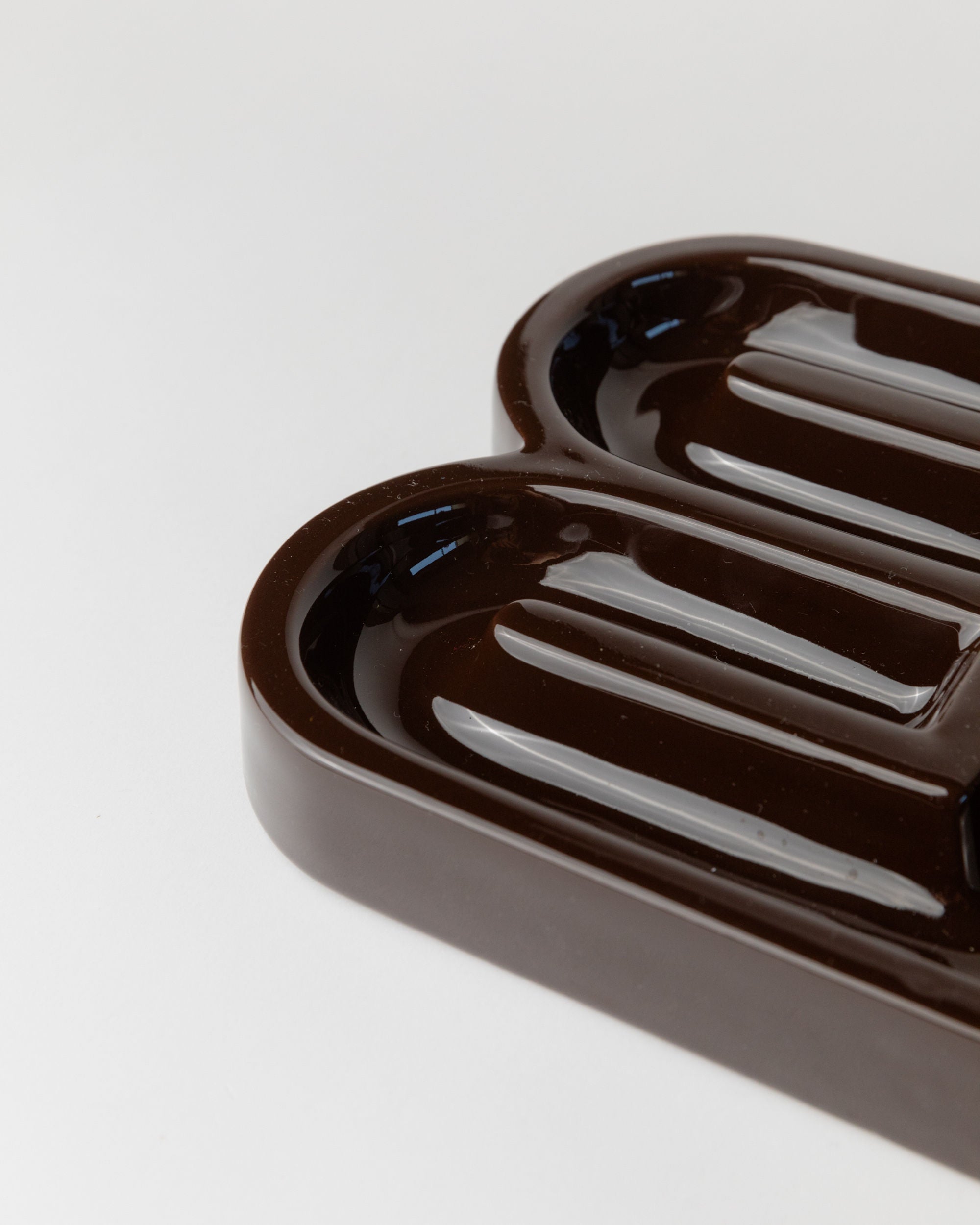 Brown Ceramic Ashtray, Italy 1960s