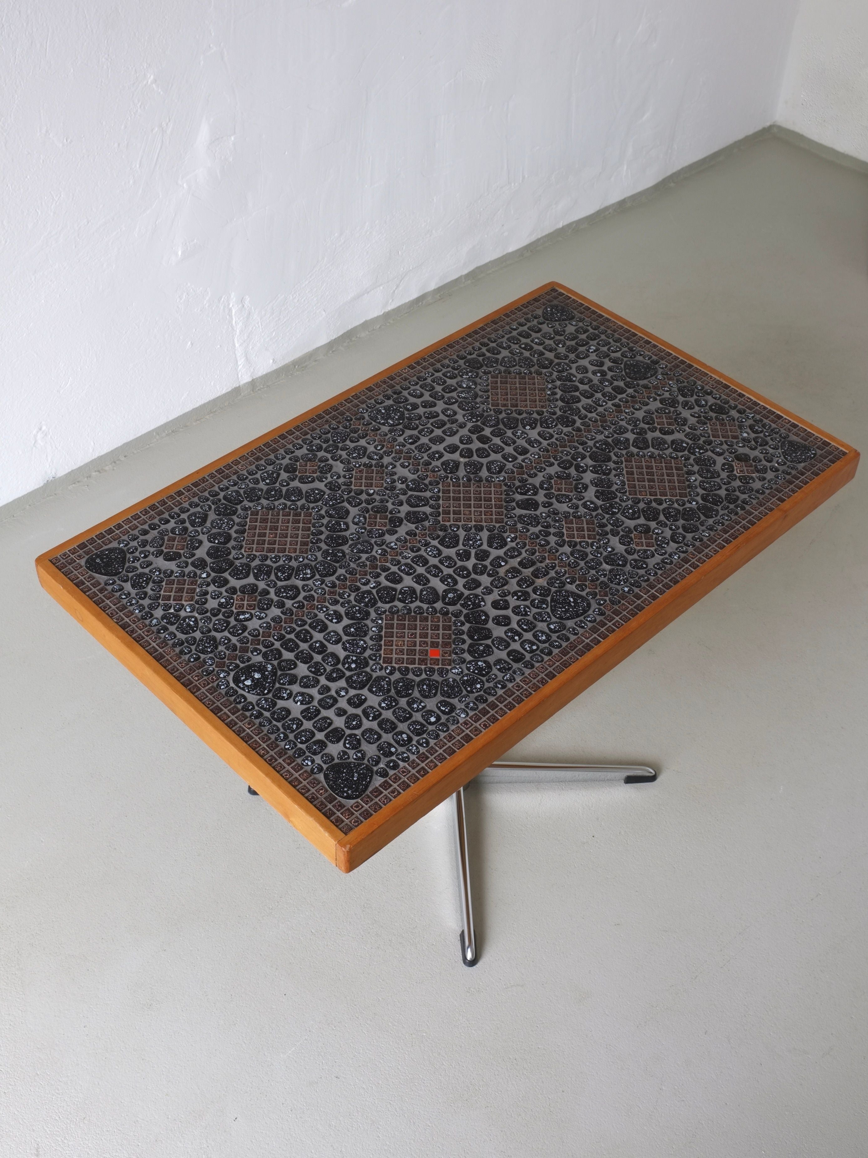 Mid-Century Mosaic Swivel Side Table, 1960s