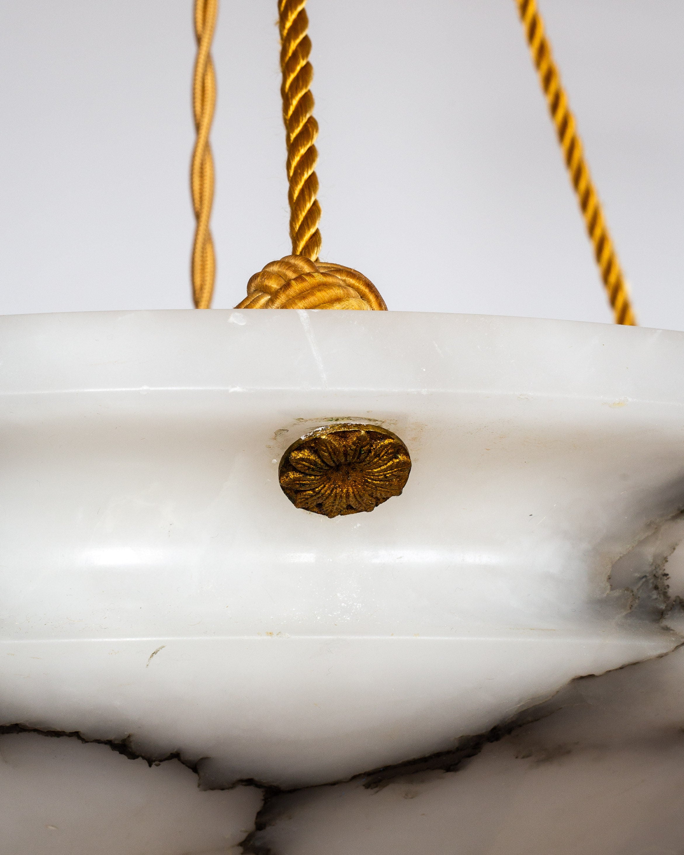 Art Deco Diamond Alabaster Pendant
