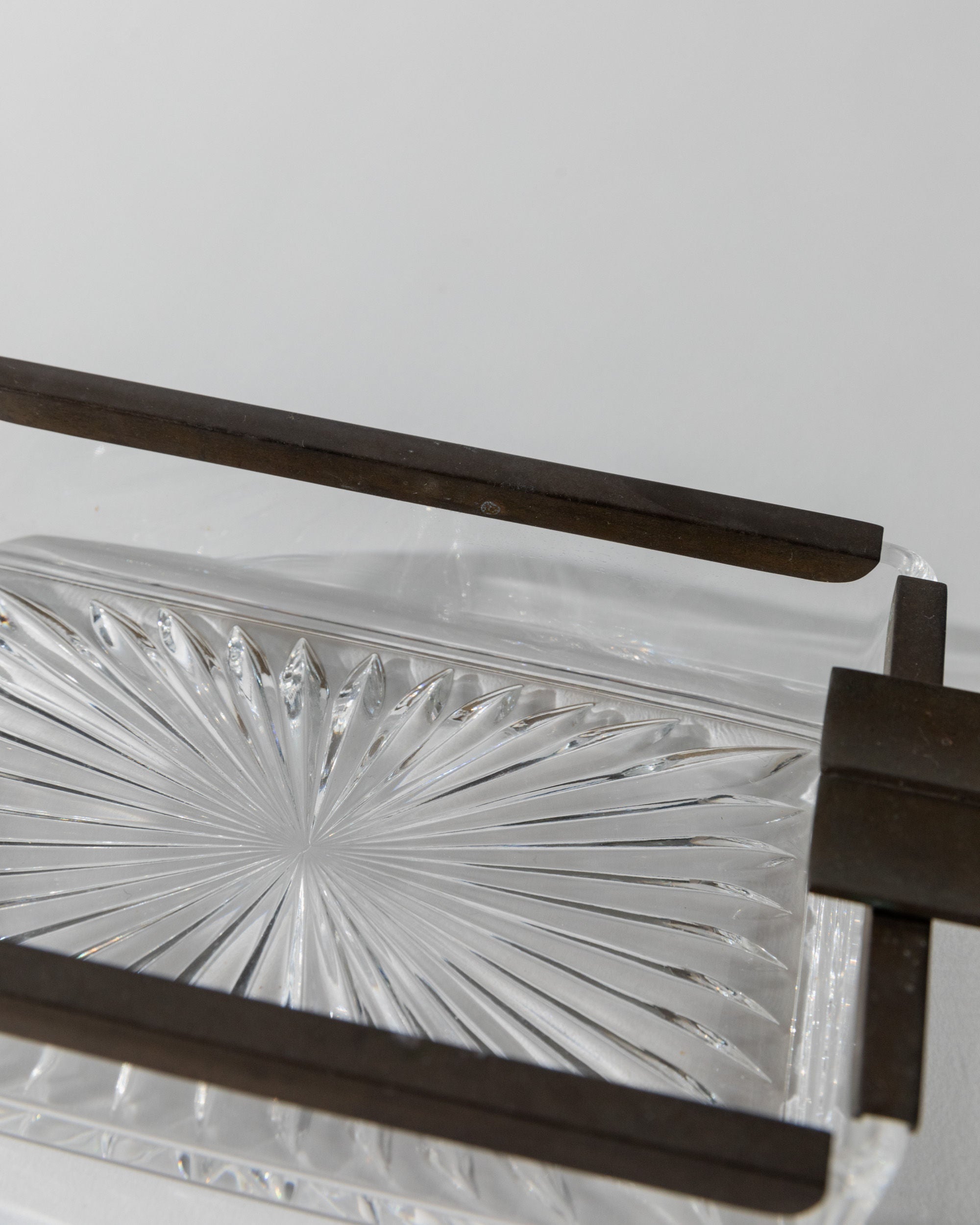 Art Deco Crystal Glass Ashtray, Italy 1930s
