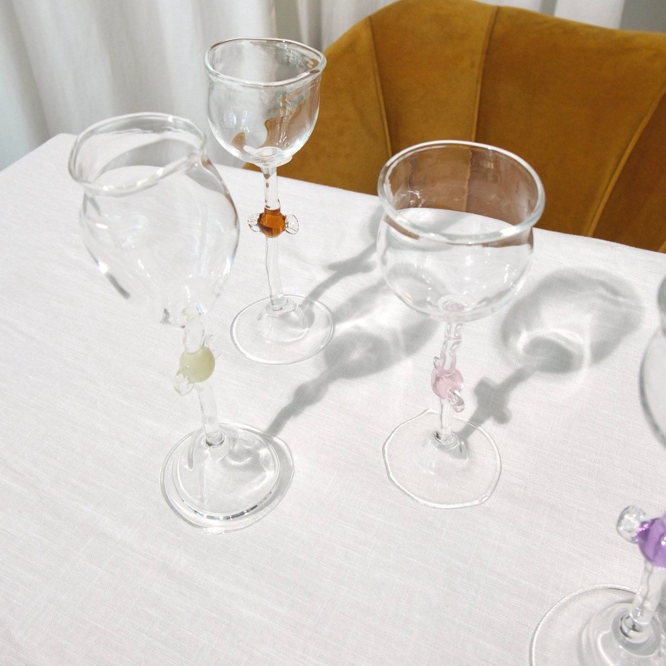 Mouth Blown 'Candy' Wine Glasses
