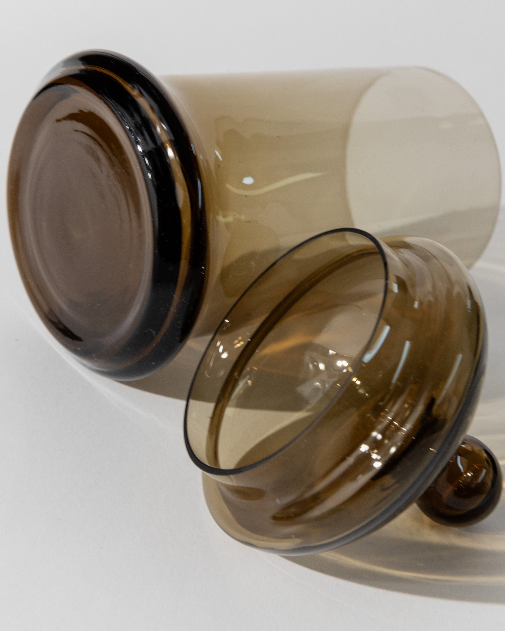 Amber Glass Lidded Box, Italy 1970s
