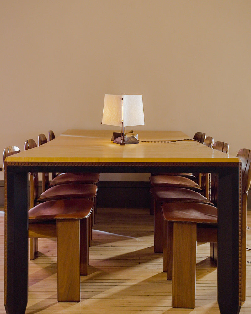 Sunrise table lamp by Gordon Moore Studio in dining room setting