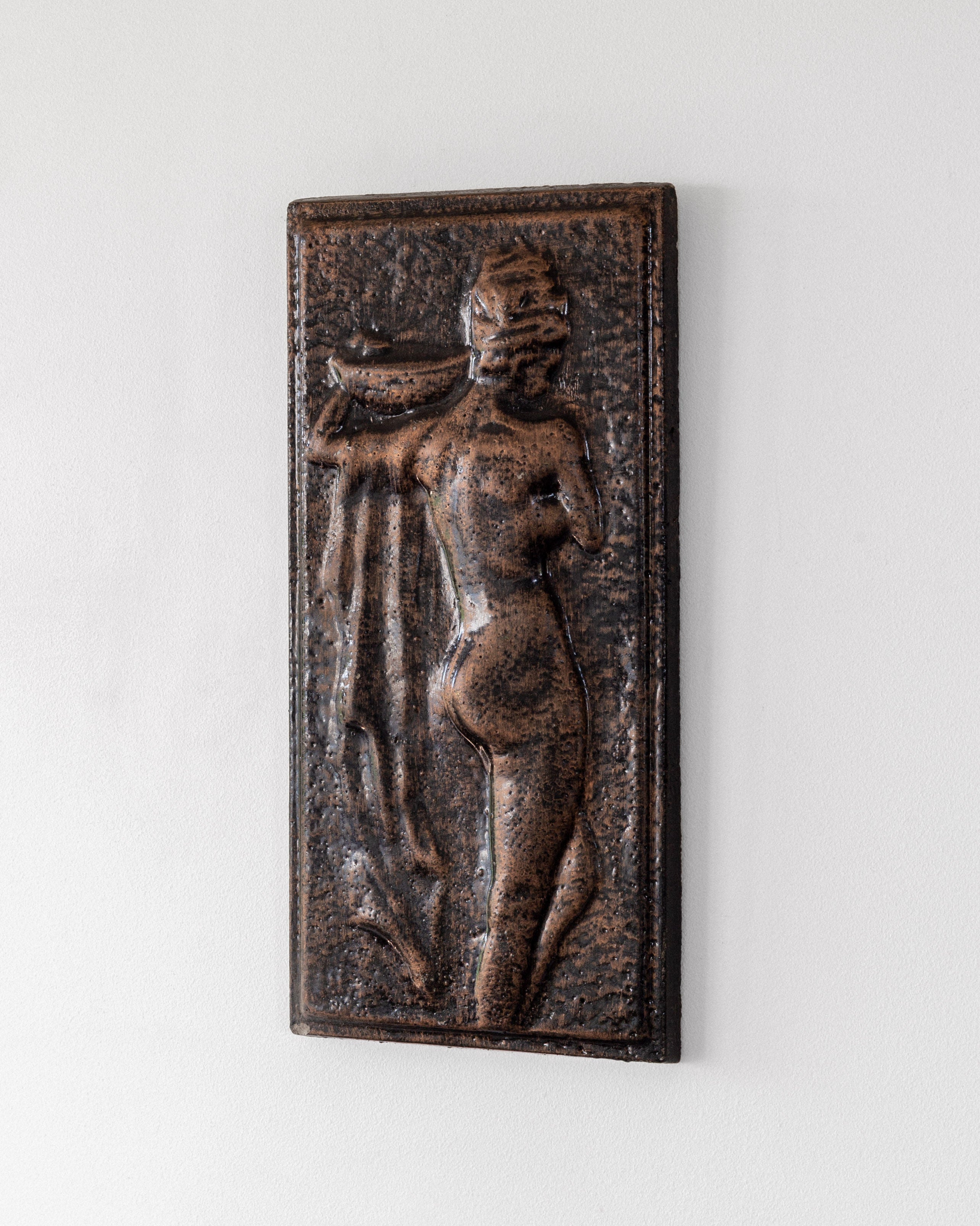 Vintage Ceramic Female Figure Relief
