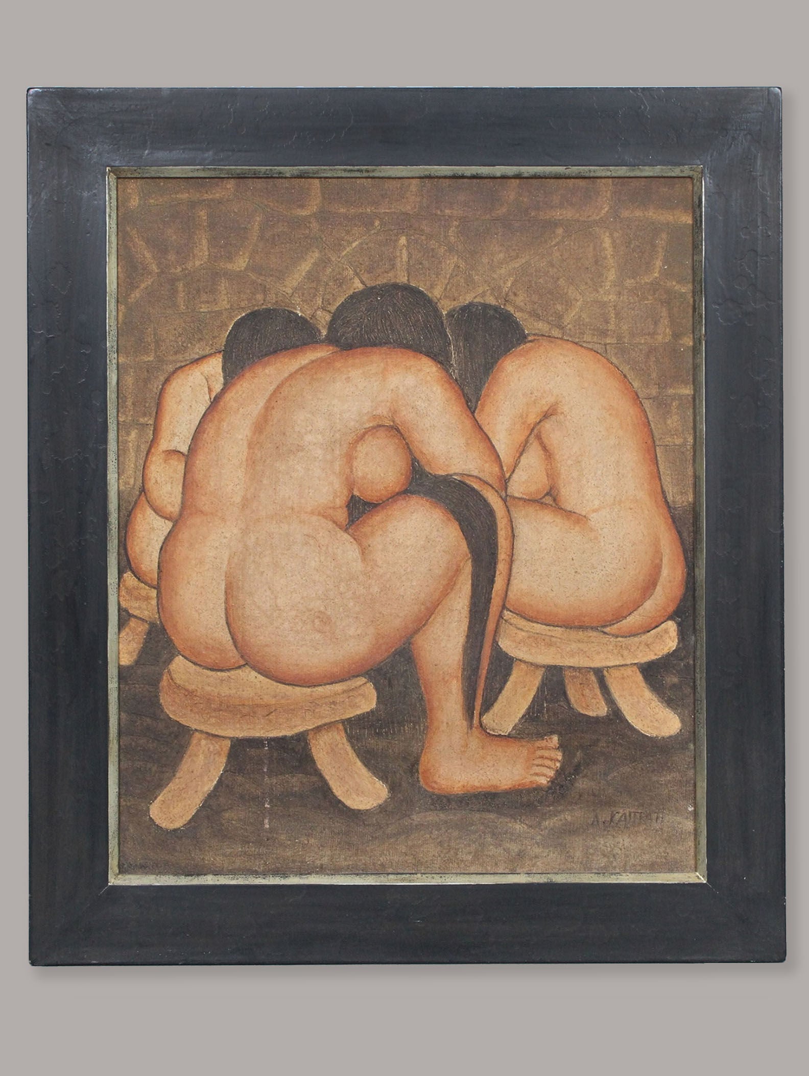 Three Women by Adam Kastrati (1930-2000)