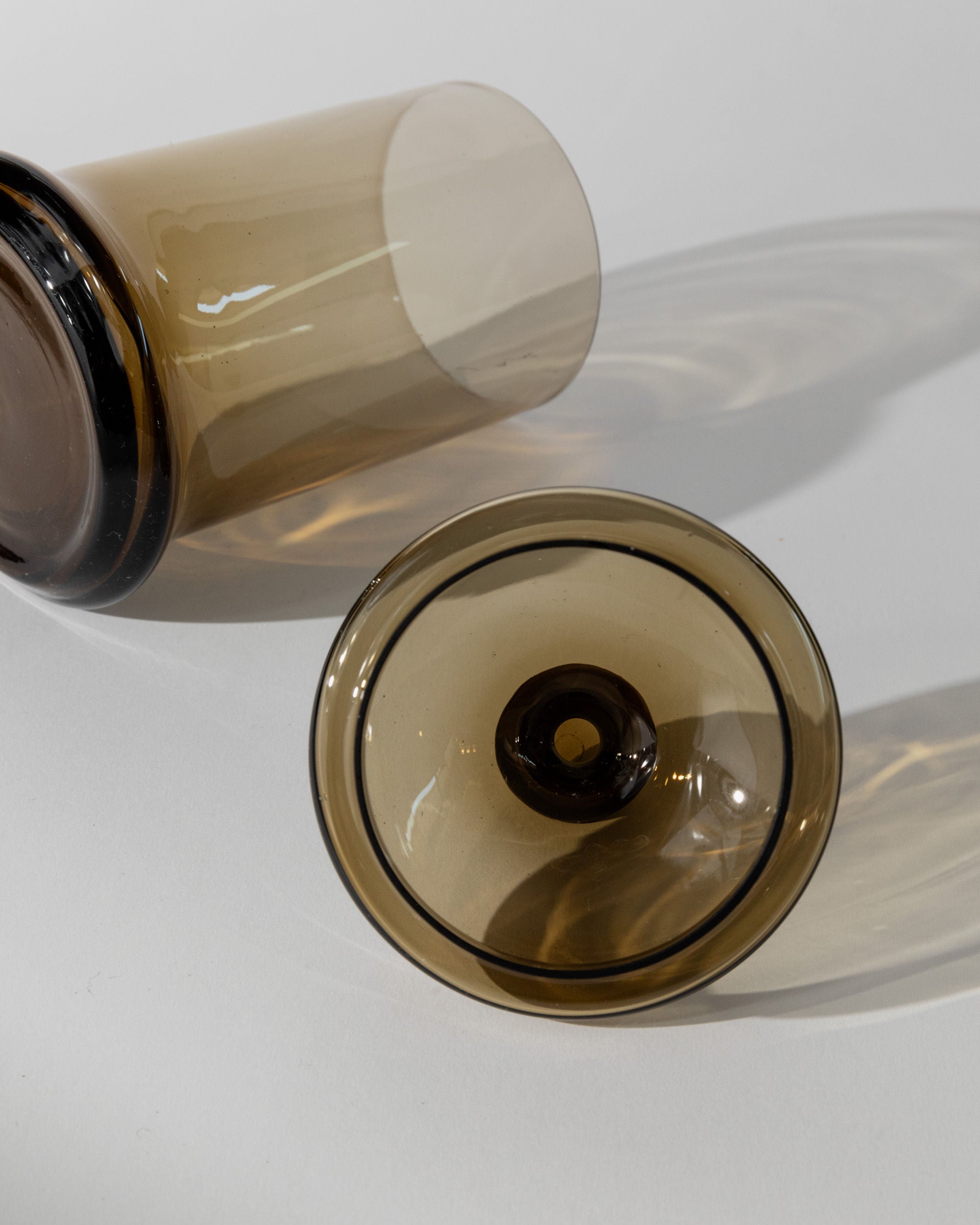 Amber Glass Lidded Box, Italy 1970s