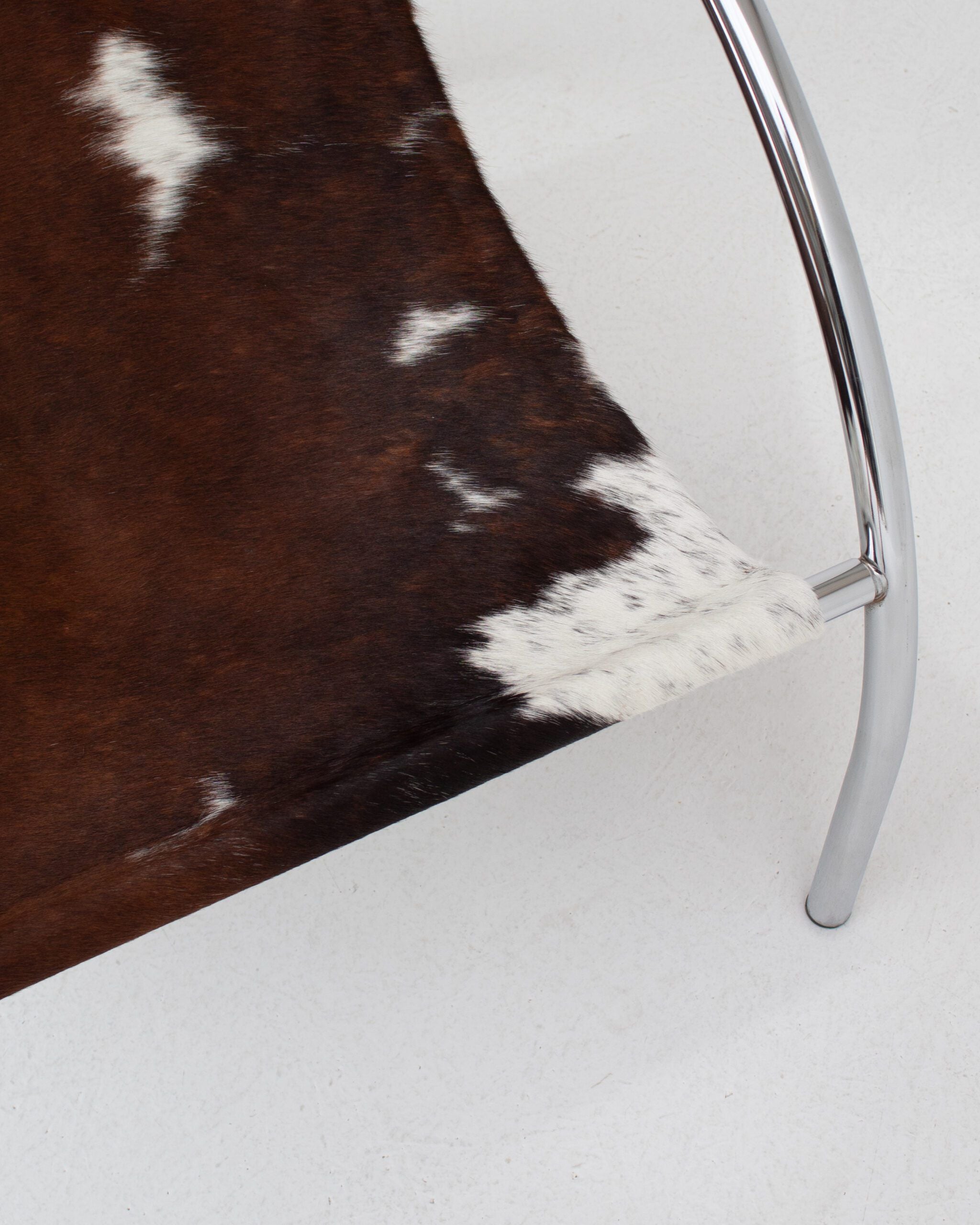 Pair of Cowhide Sling Chairs in Chrome Frame