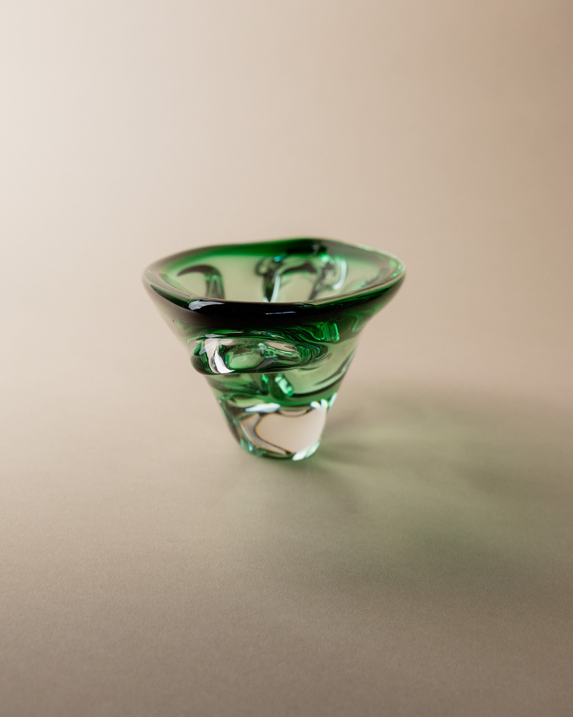 Murano Glass Bowl Green, Italy 1970s