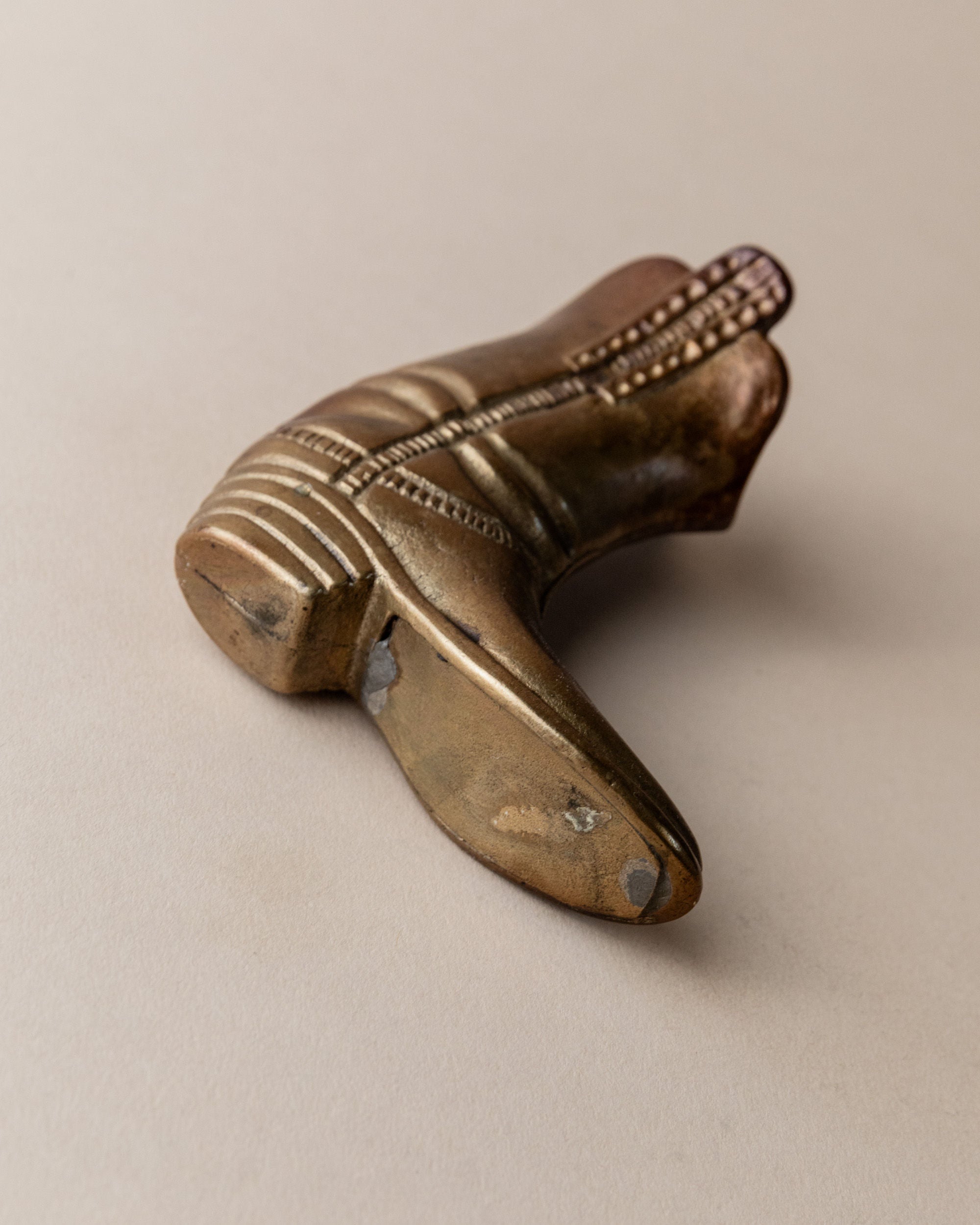Brass Cowboy Boot Candle Holder, Italy 1980s