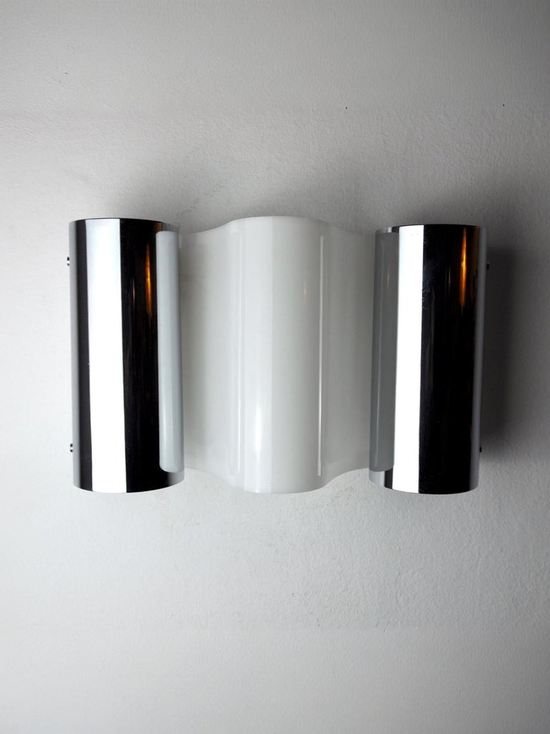 Metalarte Wave sconce trio wall-mounted chrome white finish 1970s