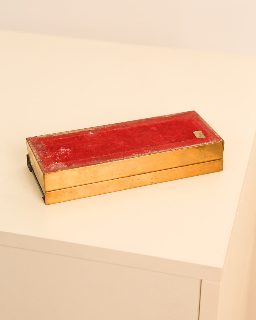 Italian Box in Brass and Glass 60s