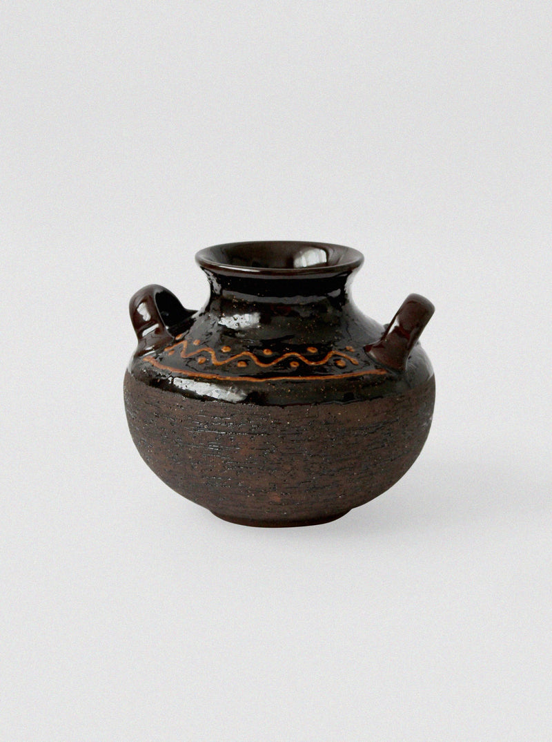 Gabriel Sweden vintage glazed ceramic vase with decorative handles