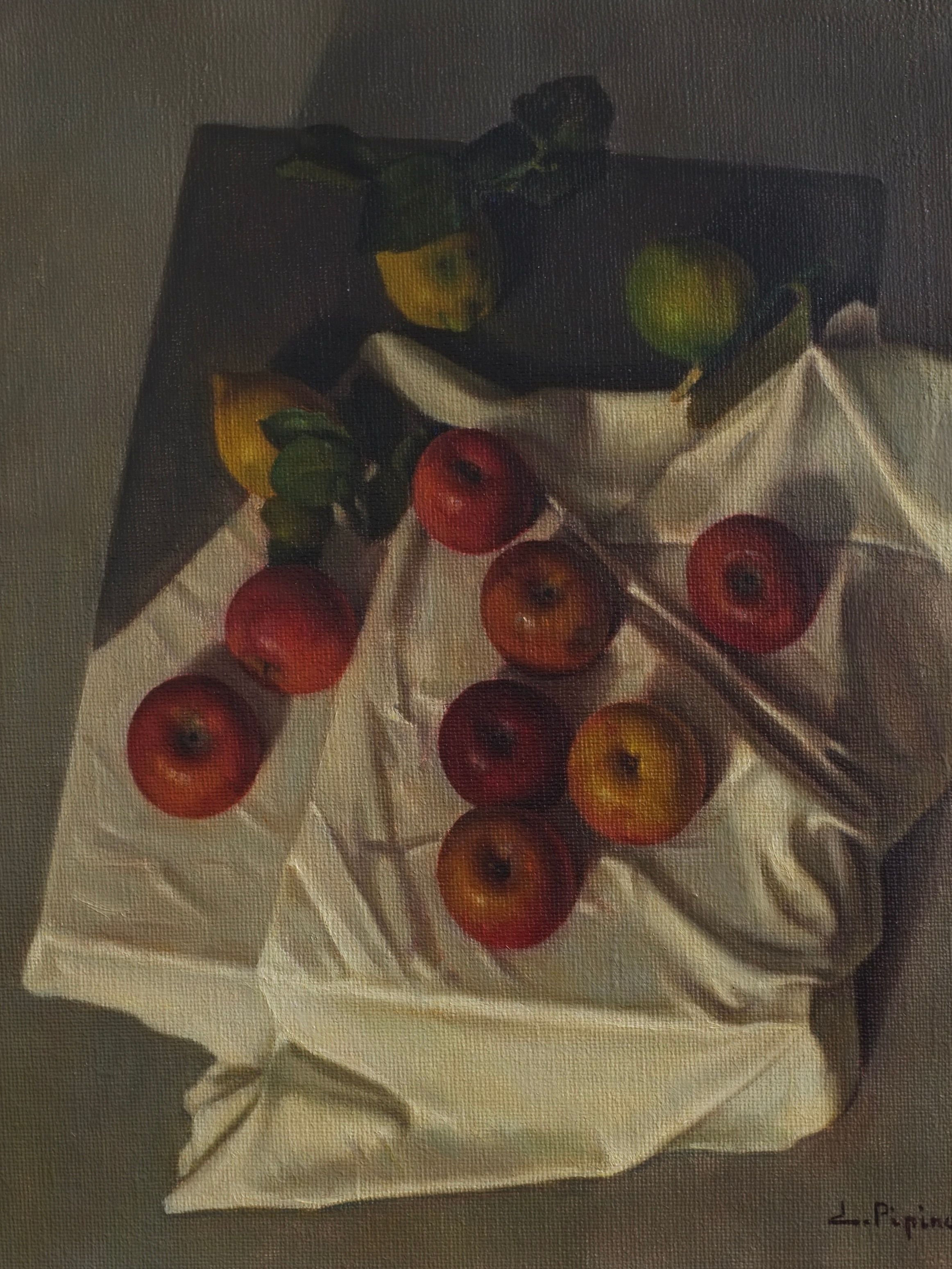 Vintage Realism Still Life Oil Painting by Pipino, Italy