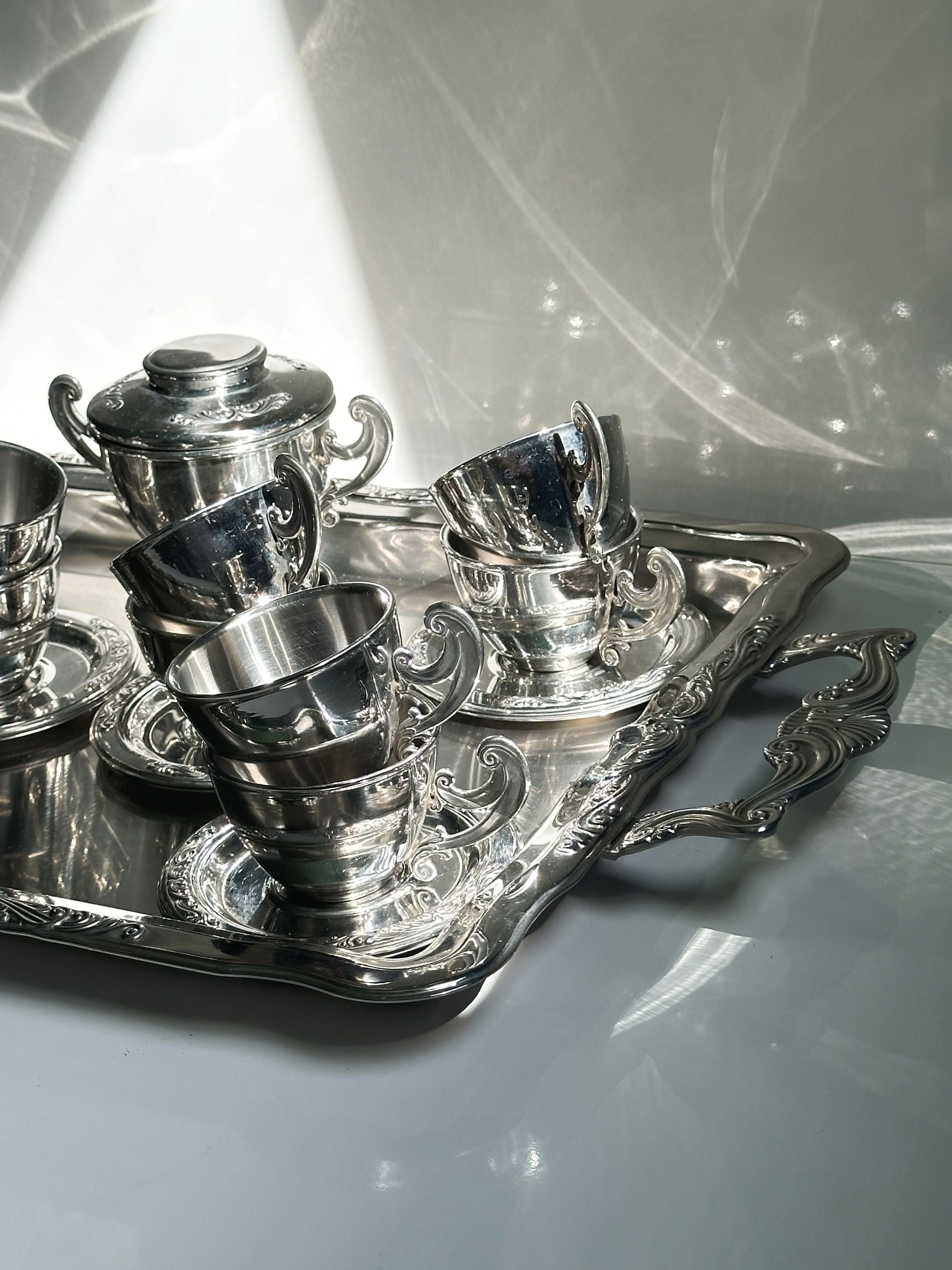 Italian Inox Steel Coffee Set for 12 Persons