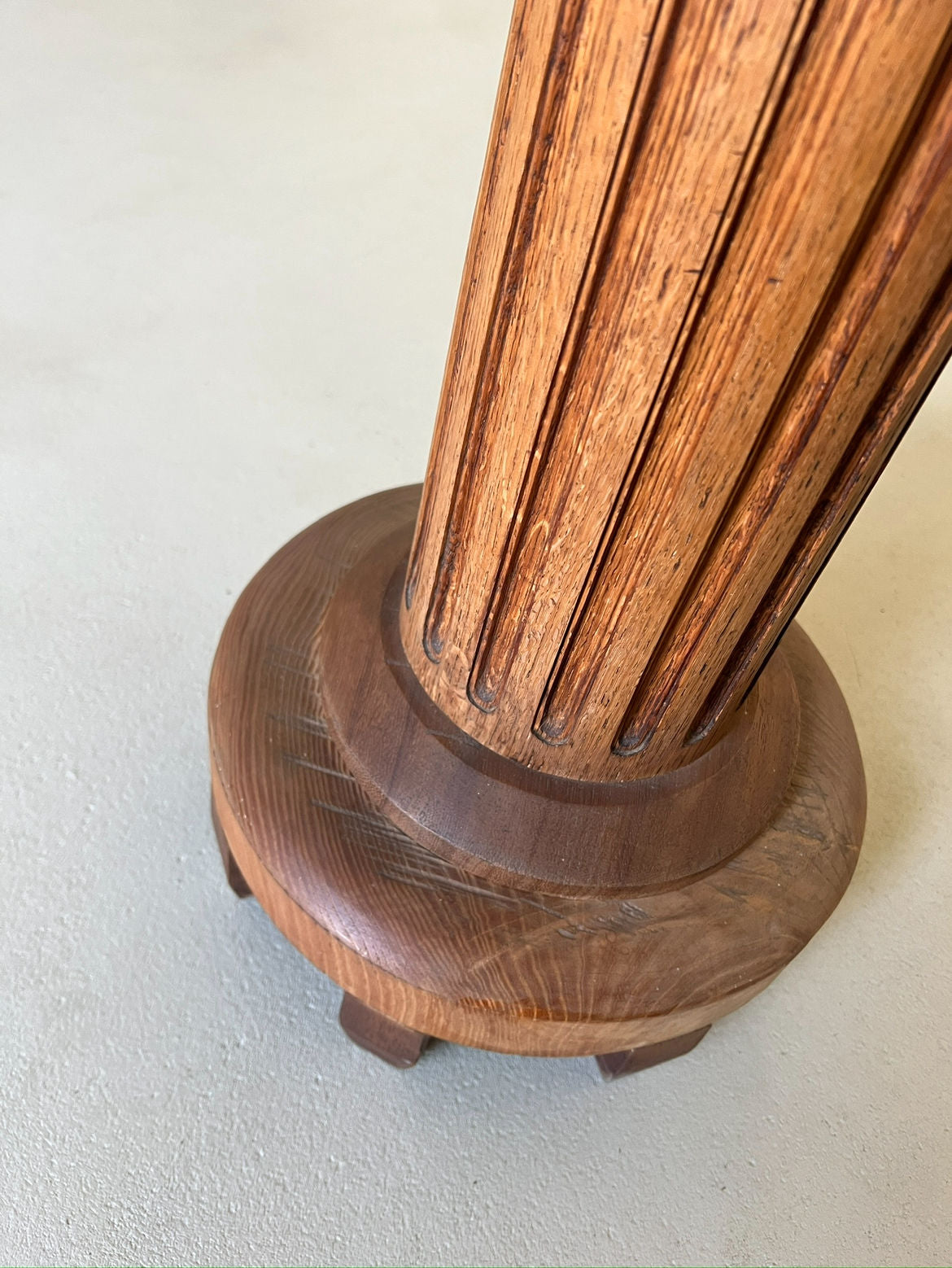 Art Deco Solid Oak Pedestal Side Table