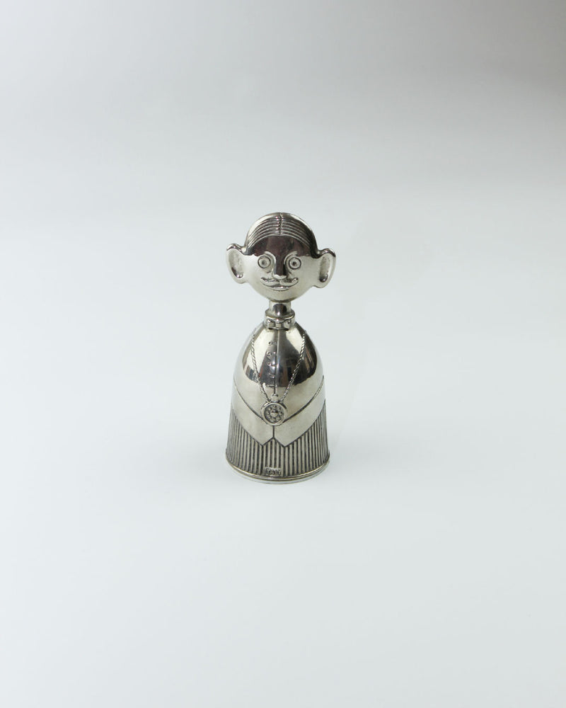 Silver bottle stopper with boy figure by Aldo Colombo 1980s