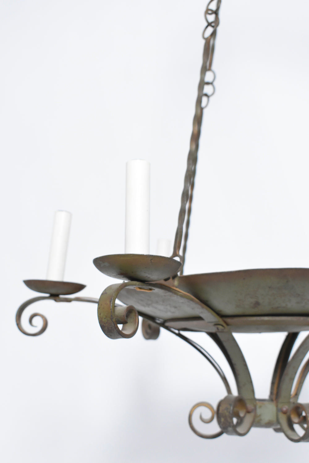 Wrought Iron Ceiling Lamp, 1940s.