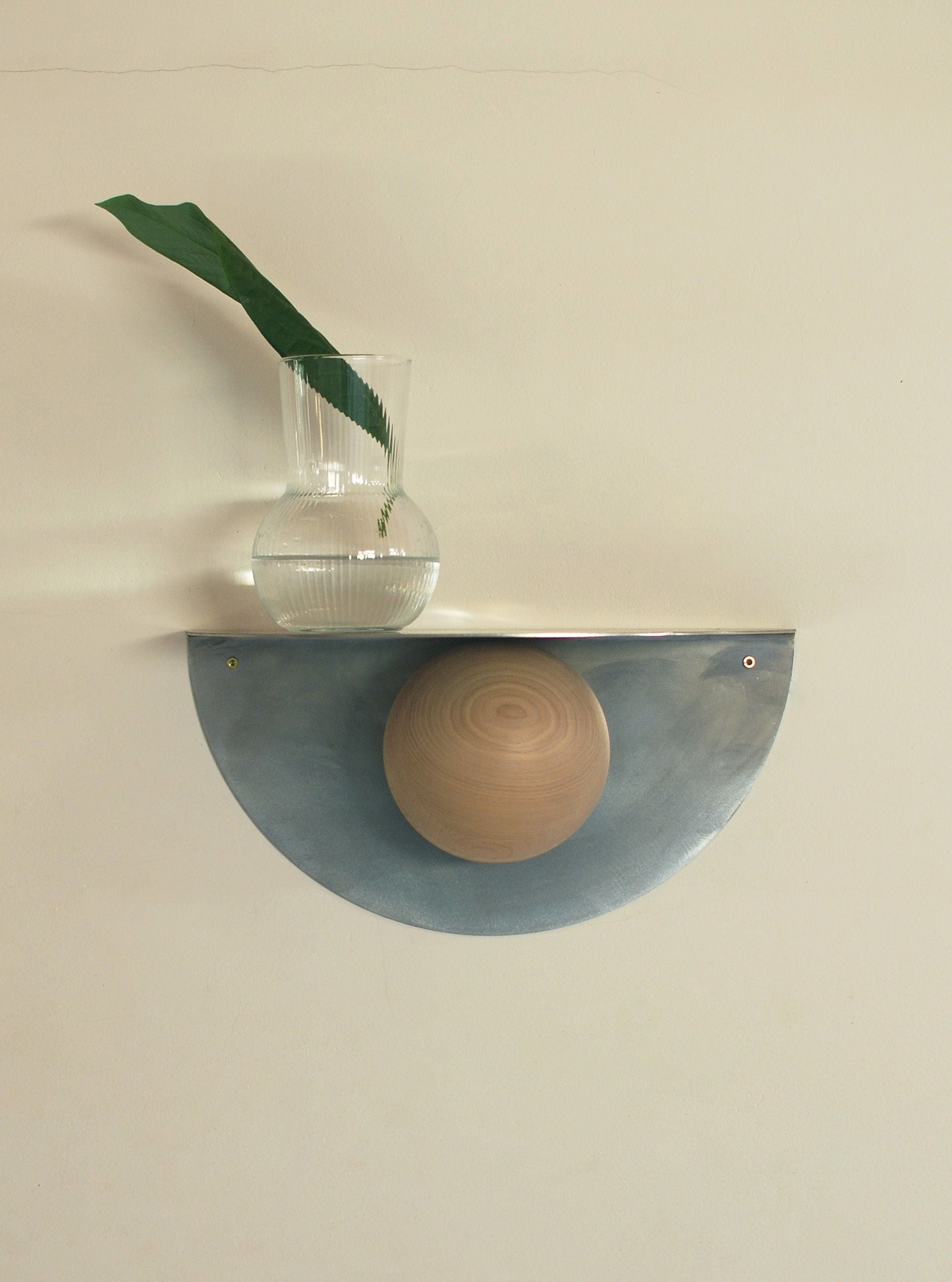 'POP' Shelf in Steel and Ash Wood
