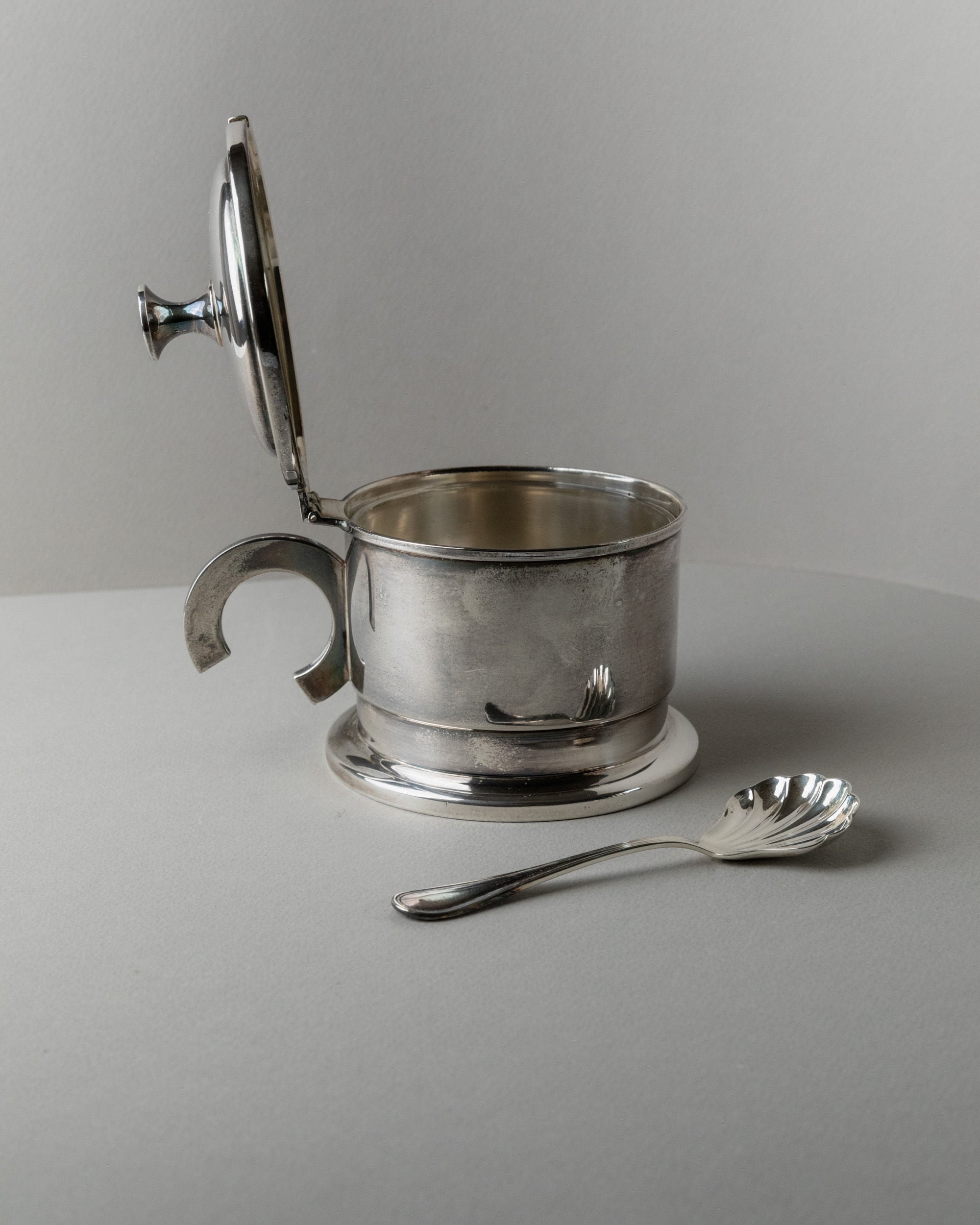 Silver-Plated Lid Box, Art Deco, Italy 1930s